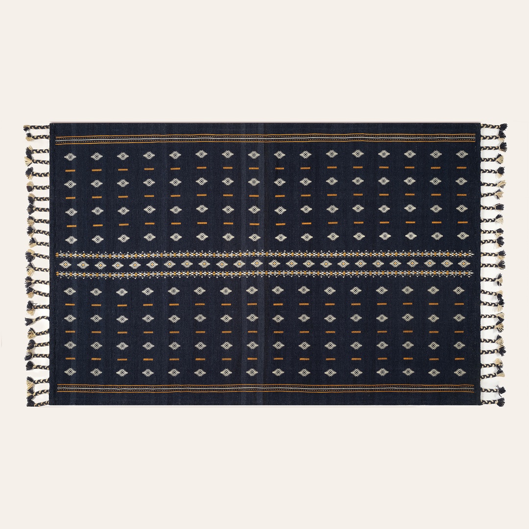 Jaıpur Yün Kilim 80x150 Cm Mavi