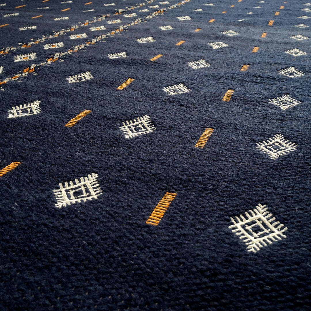 Jaıpur Yün Kilim 120x180 Cm Mavi