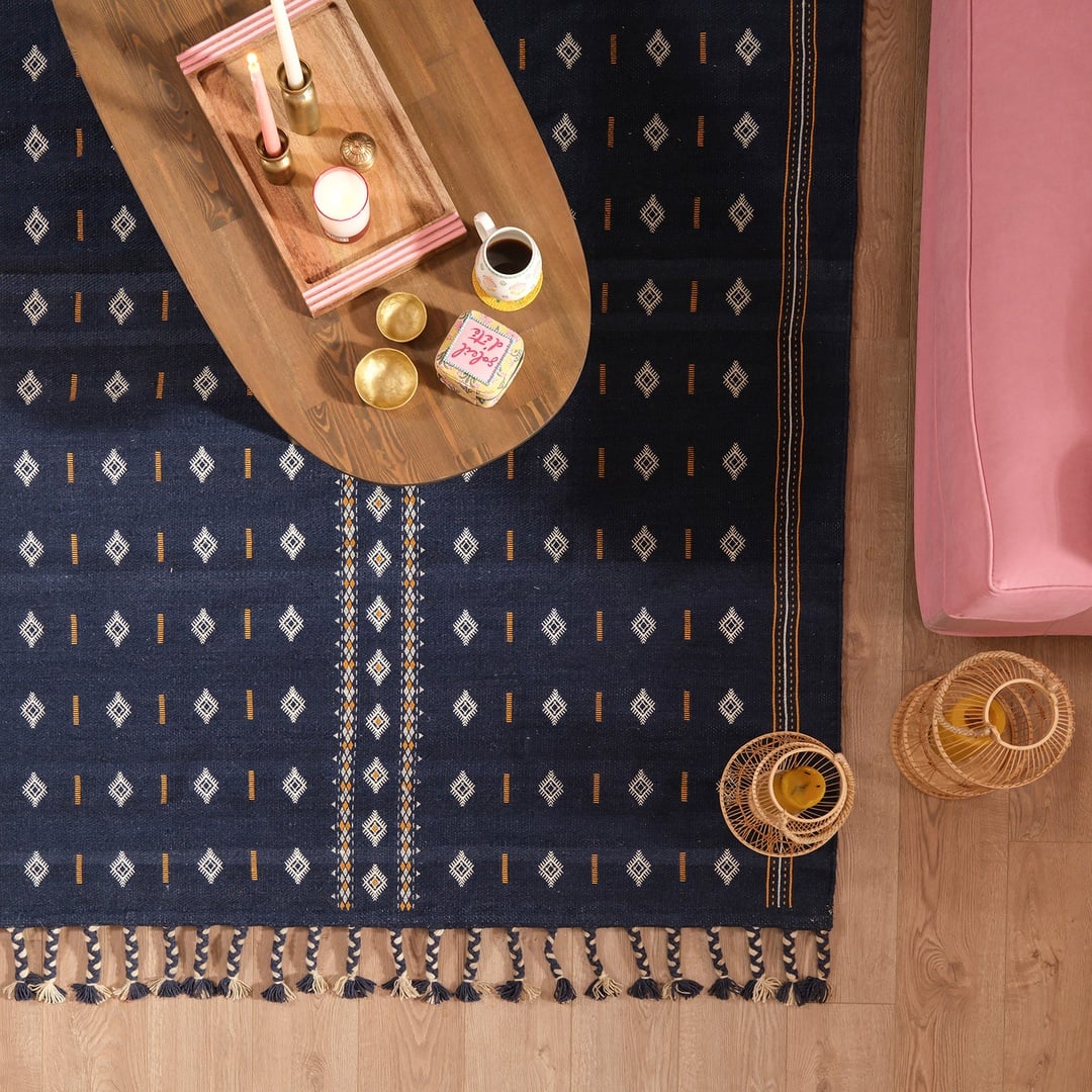 Jaıpur Yün Kilim 120x180 Cm Mavi