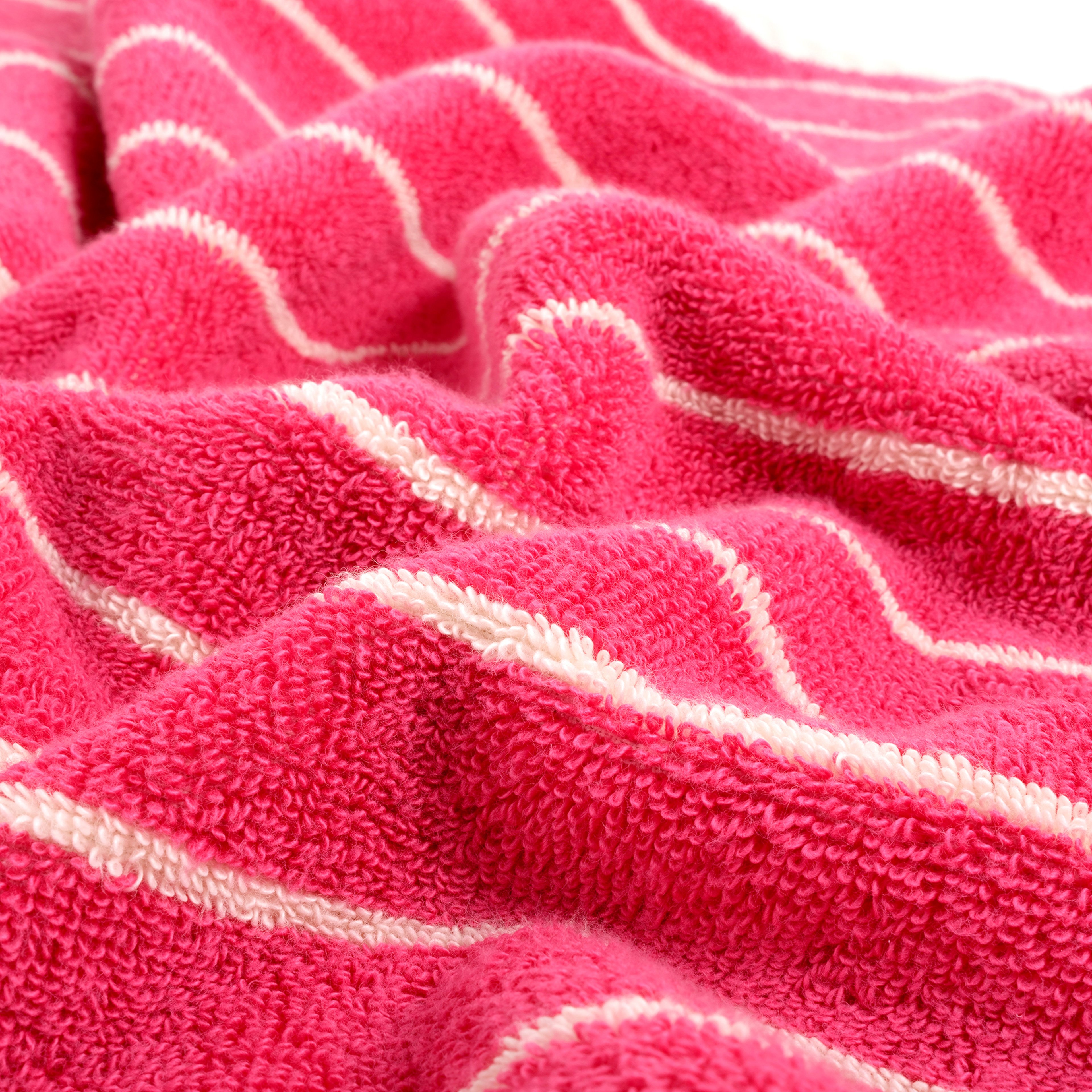 Solıd Geniş Çizgili İplik Boyalı Pamuk %100 Pamuk El Havlusu 30x50 Cm Fuşya