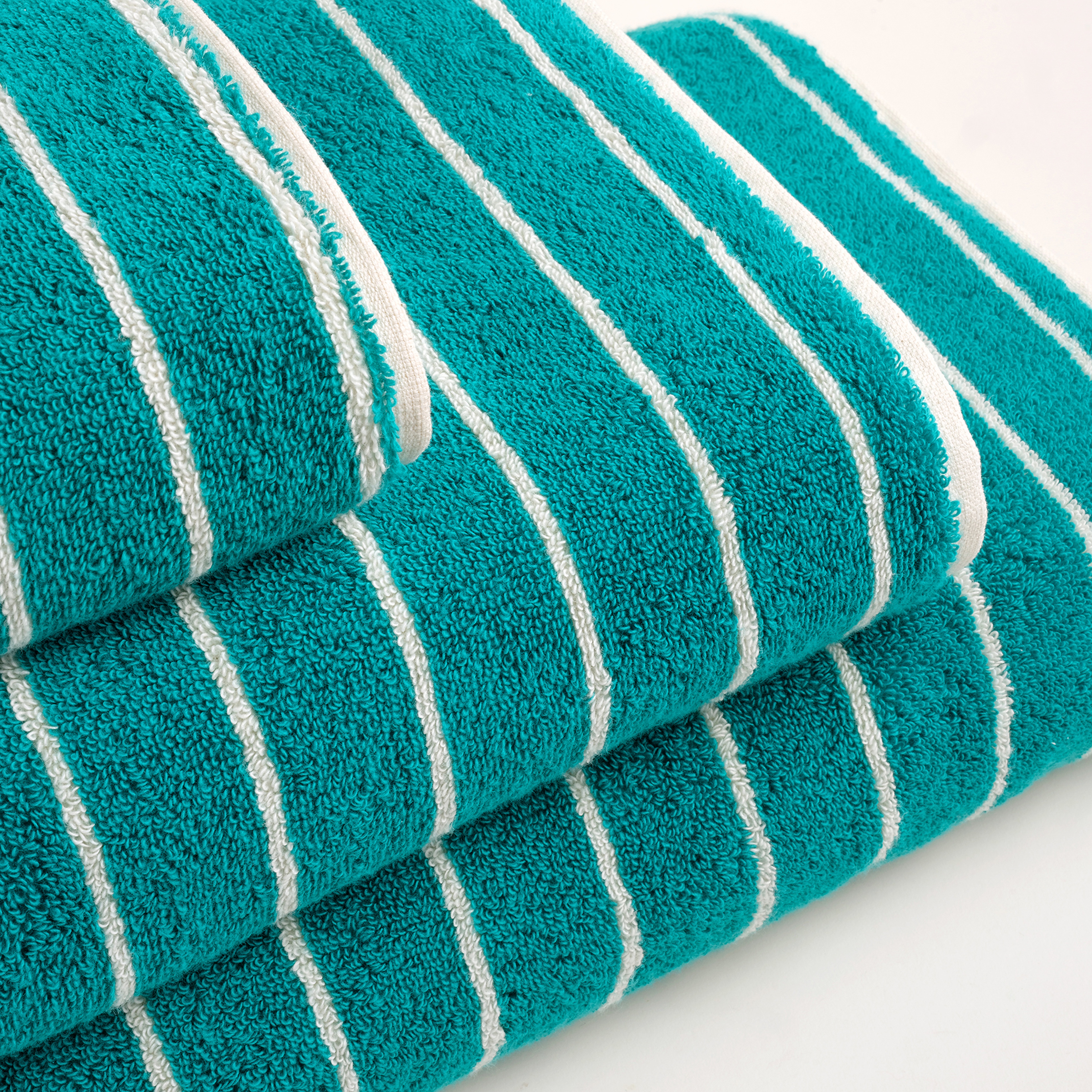 Solıd Geniş Çizgili İplik Boyalı Pamuk %100 Pamuk El Havlusu 30x50 Cm Koyu Yeşil