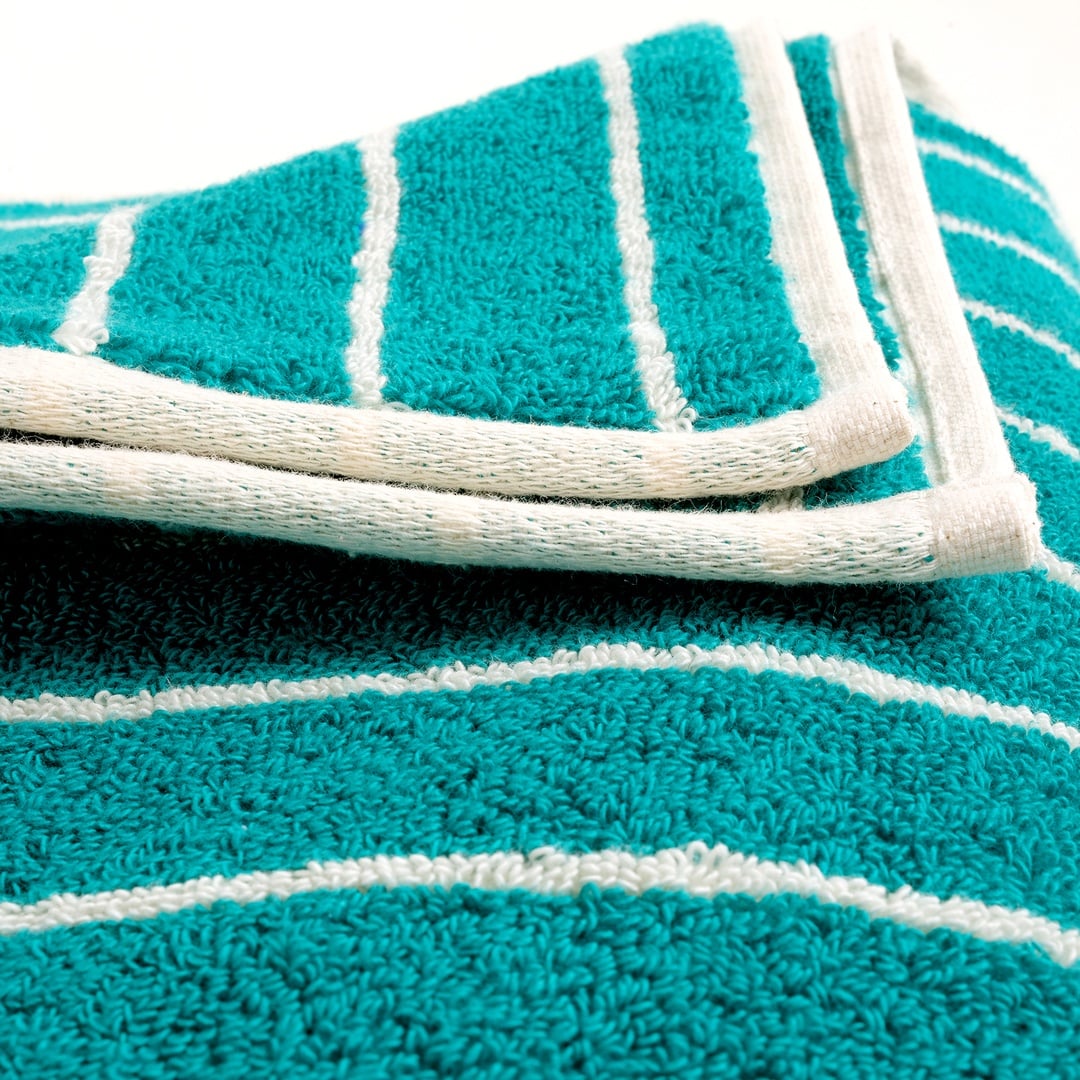 Solıd Geniş Çizgili İplik Boyalı Pamuk %100 Pamuk Banyo Havlusu 90x150 Cm Koyu Yeşil