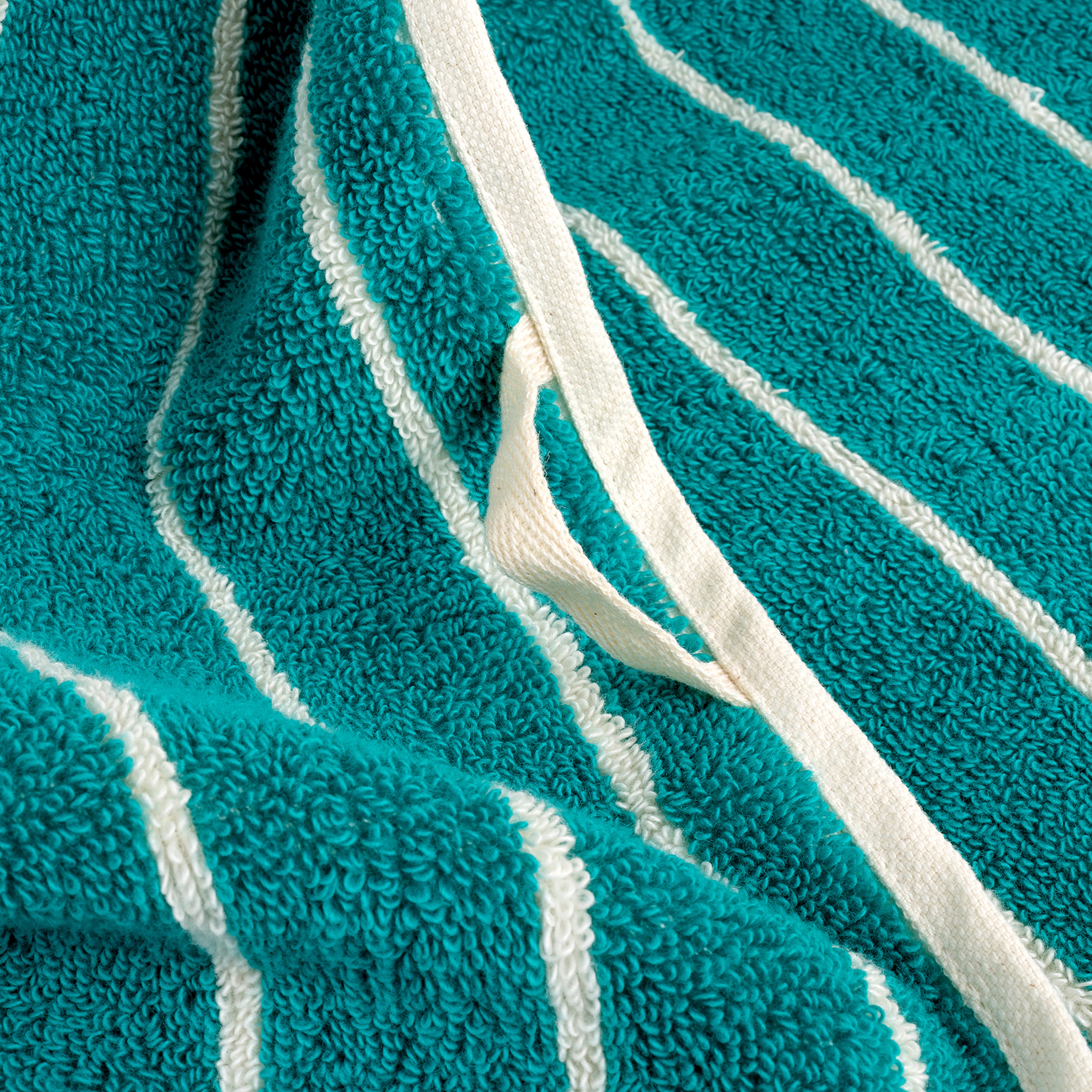 Solıd Geniş Çizgili İplik Boyalı Pamuk %100 Pamuk Banyo Havlusu 90x150 Cm Koyu Yeşil