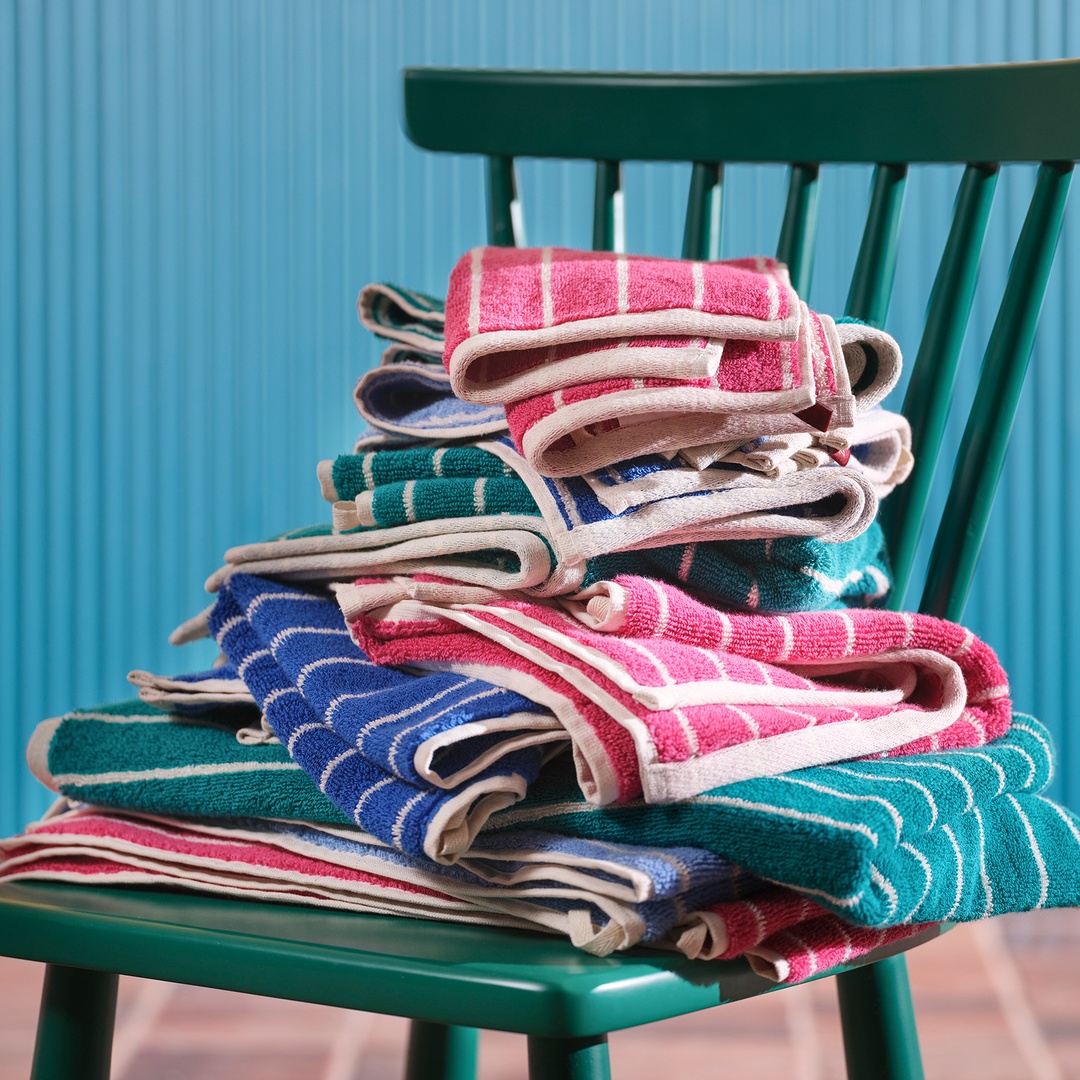 Solıd Geniş Çizgili İplik Boyalı Pamuk %100 Pamuk Yüz Havlusu 50x90 Cm Fuşya