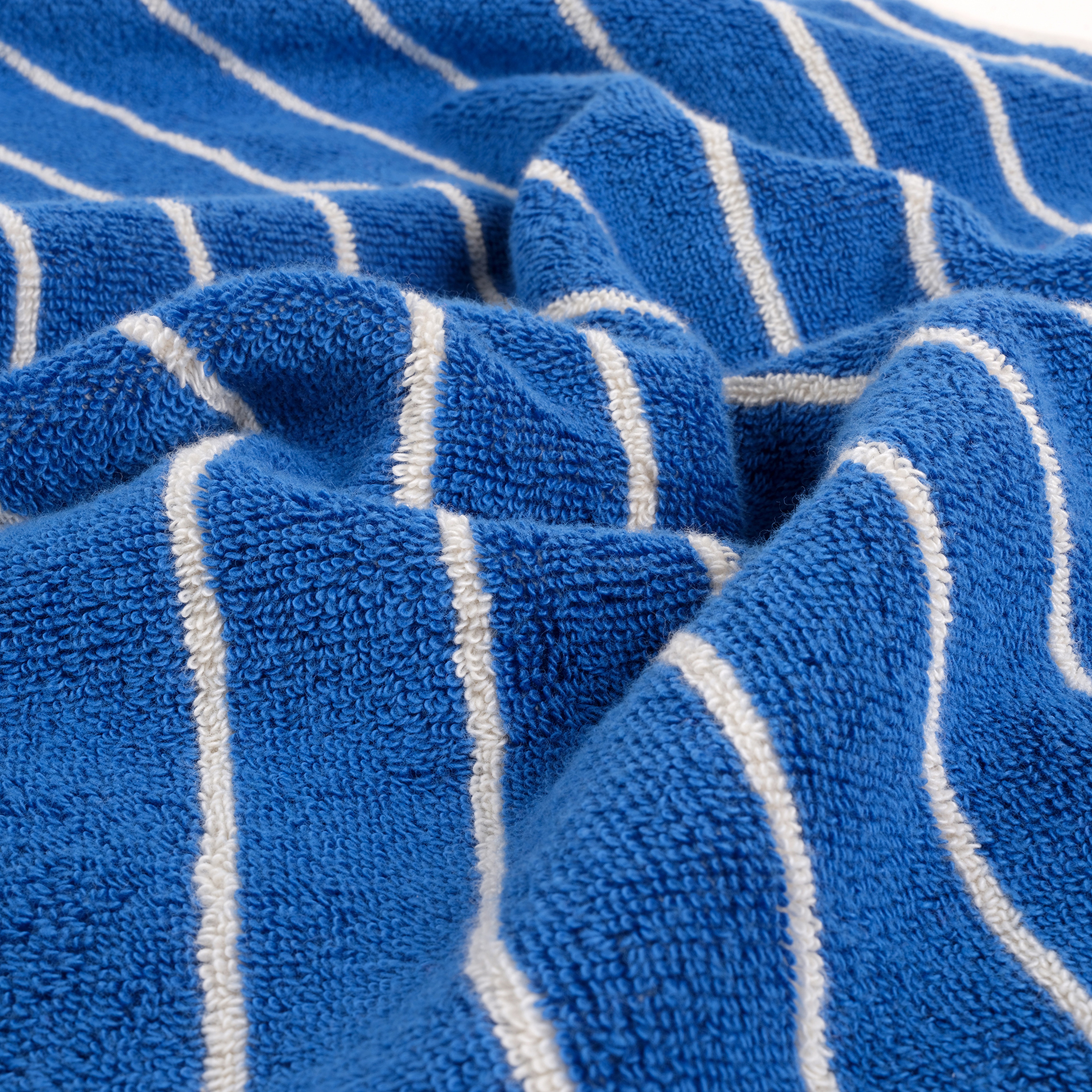 Solıd Geniş Çizgili İplik Boyalı Pamuk %100 Pamuk El Havlusu 30x50 Cm Koyu Mavi