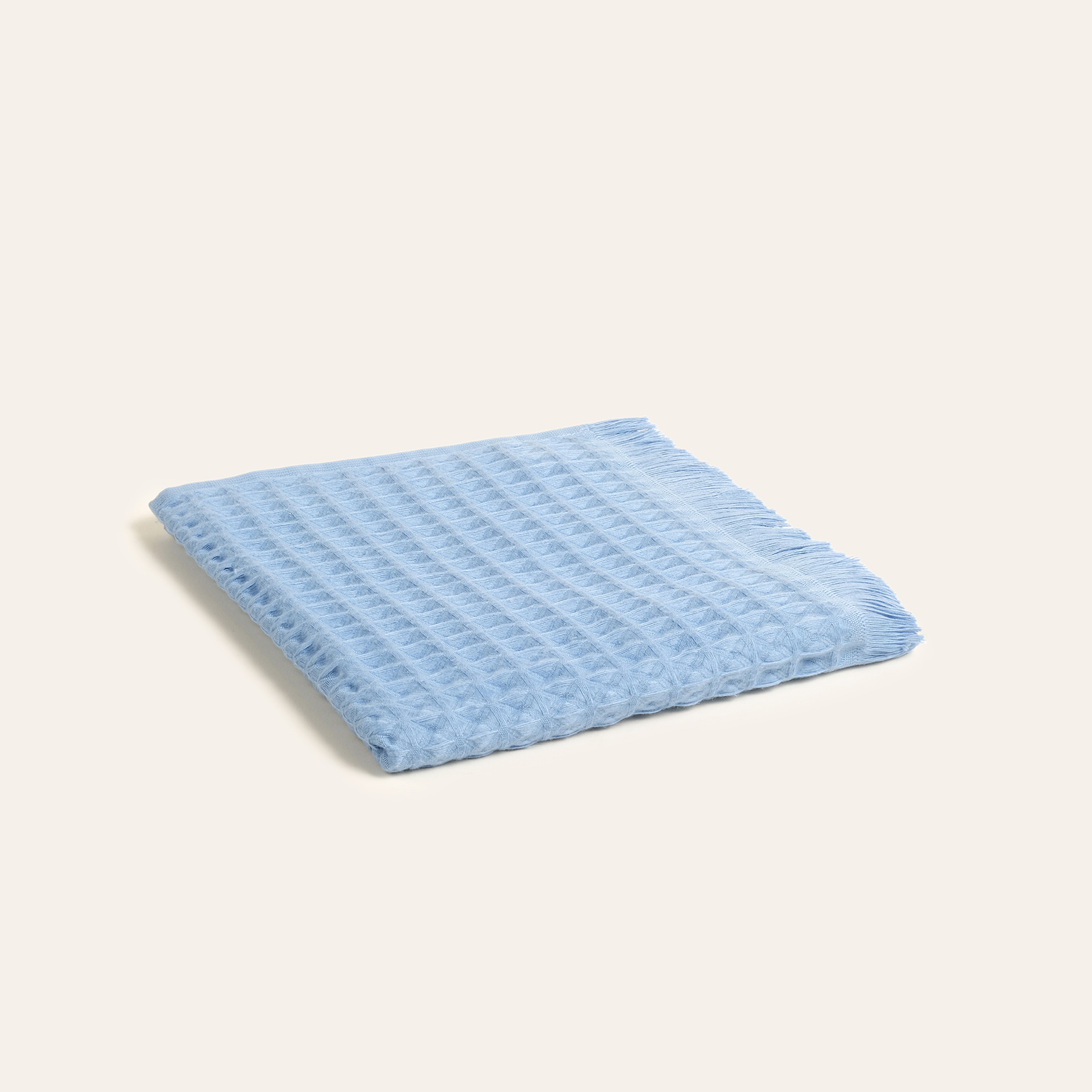 Solıd Waffle Pamuk Modal Pamuklu Yüz Havlusu 50x90 Cm Mavi