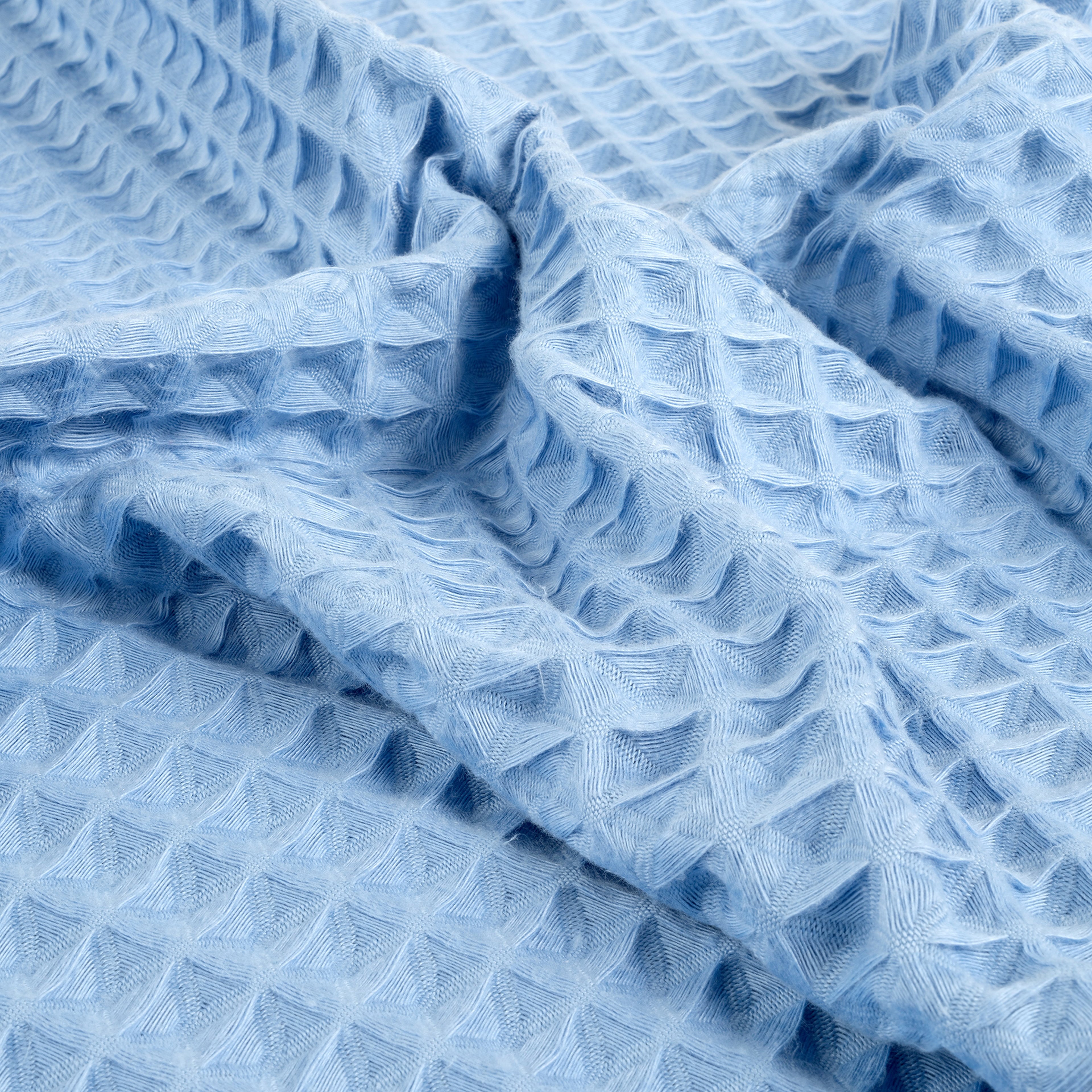 Solıd Waffle Pamuk Modal Pamuklu Yüz Havlusu 50x90 Cm Mavi