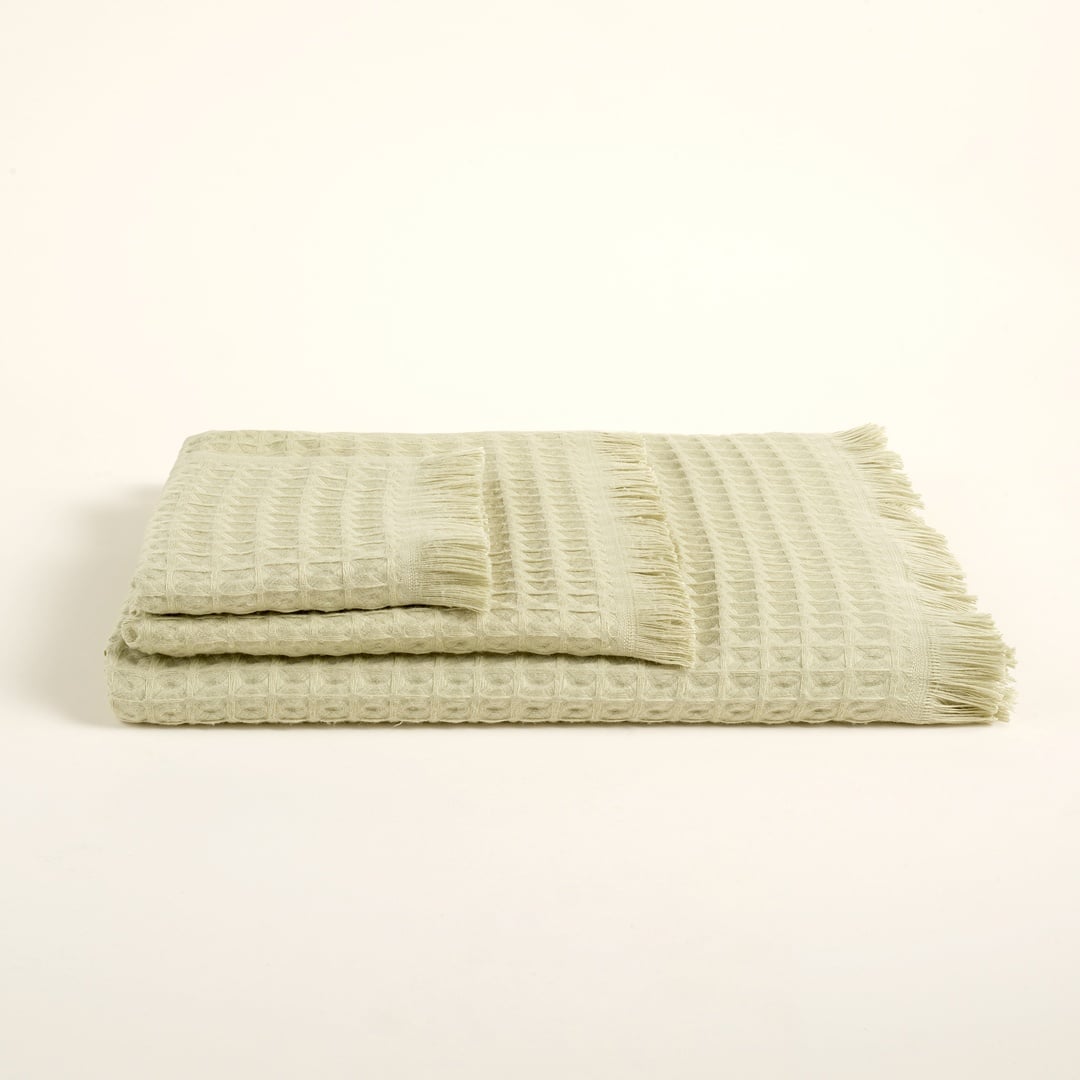 Solıd Waffle Pamuk Modal Pamuklu Yüz Havlusu 50x90 Cm Yeşil