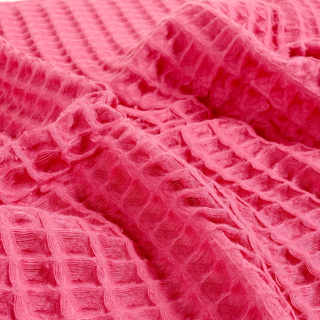 Solıd Waffle Pamuk Modal Pamuklu Yüz Havlusu 50x90 Cm Fuşya