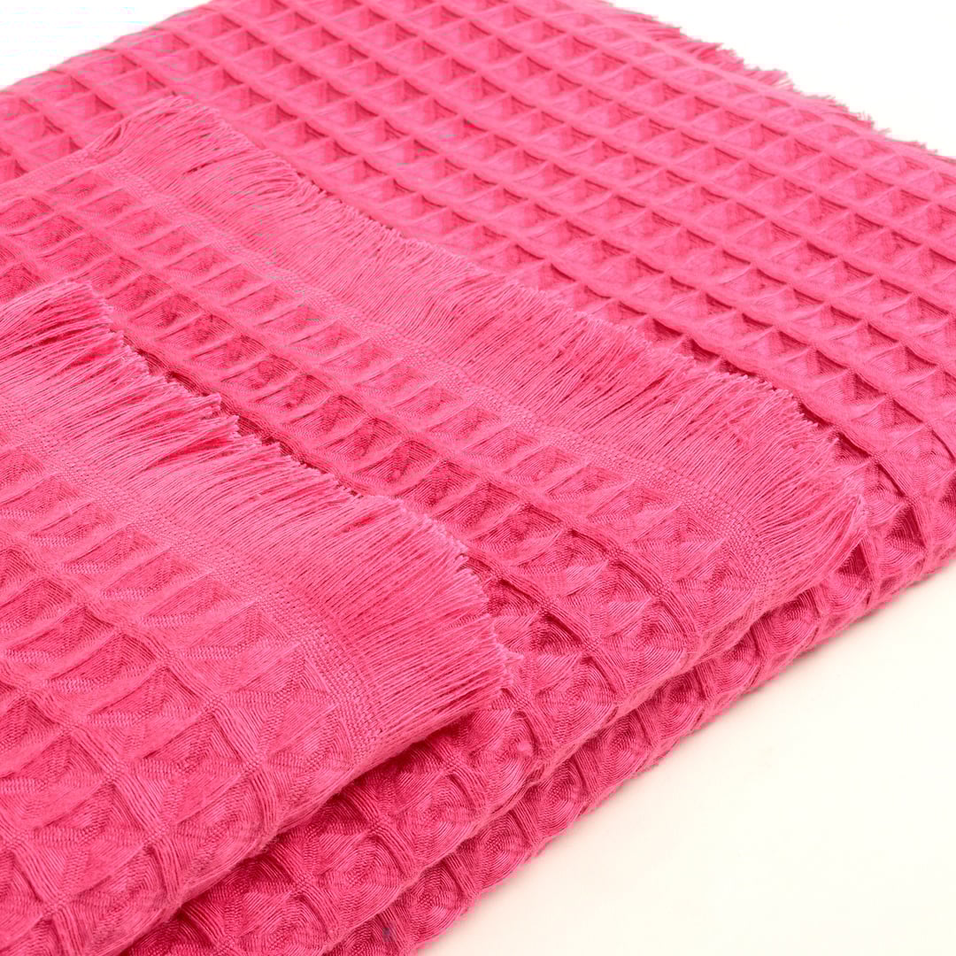 Solıd Waffle Pamuk Modal Pamuklu Yüz Havlusu 50x90 Cm Fuşya
