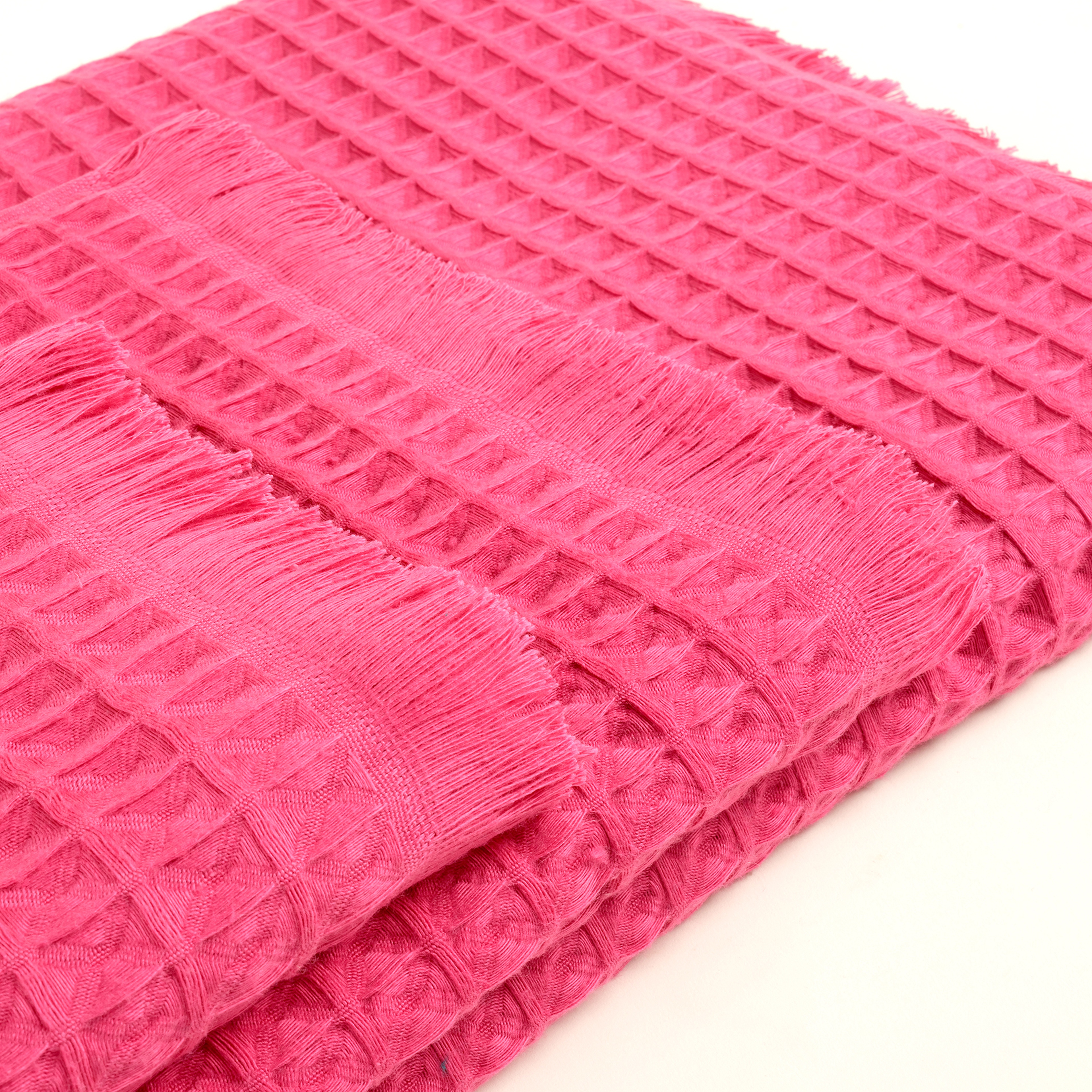 Solıd Waffle Pamuk Modal Pamuklu Yüz Havlusu 50x90 Cm Fuşya