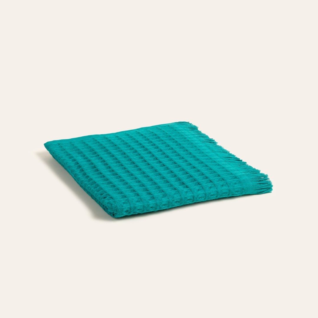 Solıd Waffle Pamuk Modal Pamuklu Yüz Havlusu 50x90 Cm Koyu Yeşil