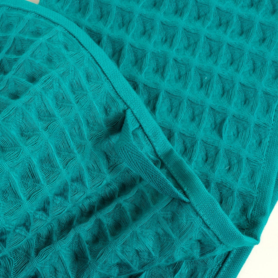 Solıd Waffle Pamuk Modal Pamuklu Yüz Havlusu 50x90 Cm Koyu Yeşil