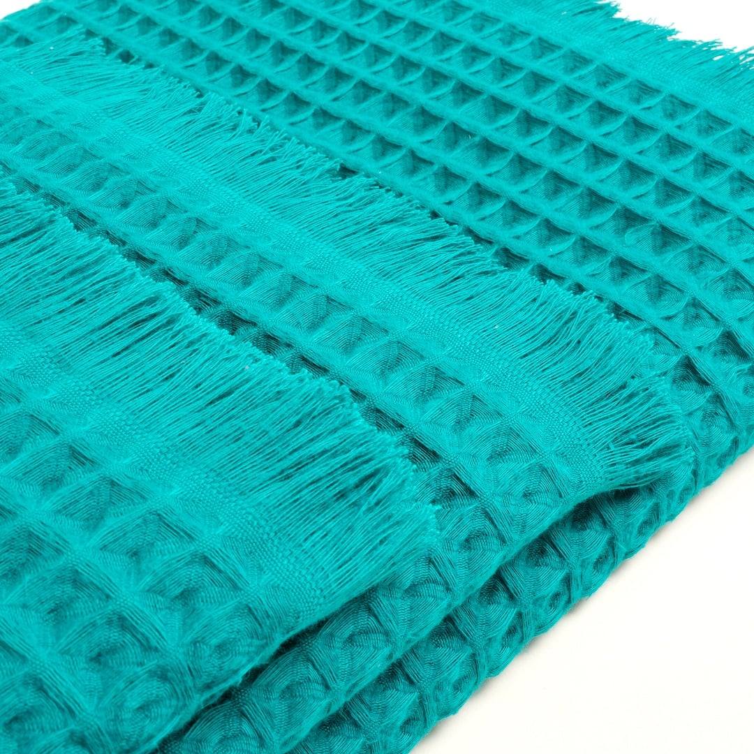 Solıd Waffle Pamuk Modal Pamuklu Yüz Havlusu 50x90 Cm Koyu Yeşil