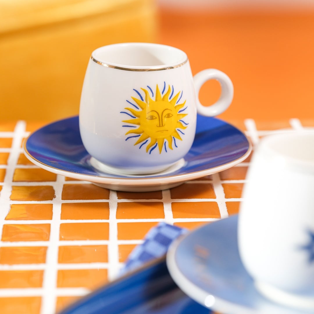 Luohu Porselen Kahve Seti 5x5x6 Cm Beyaz