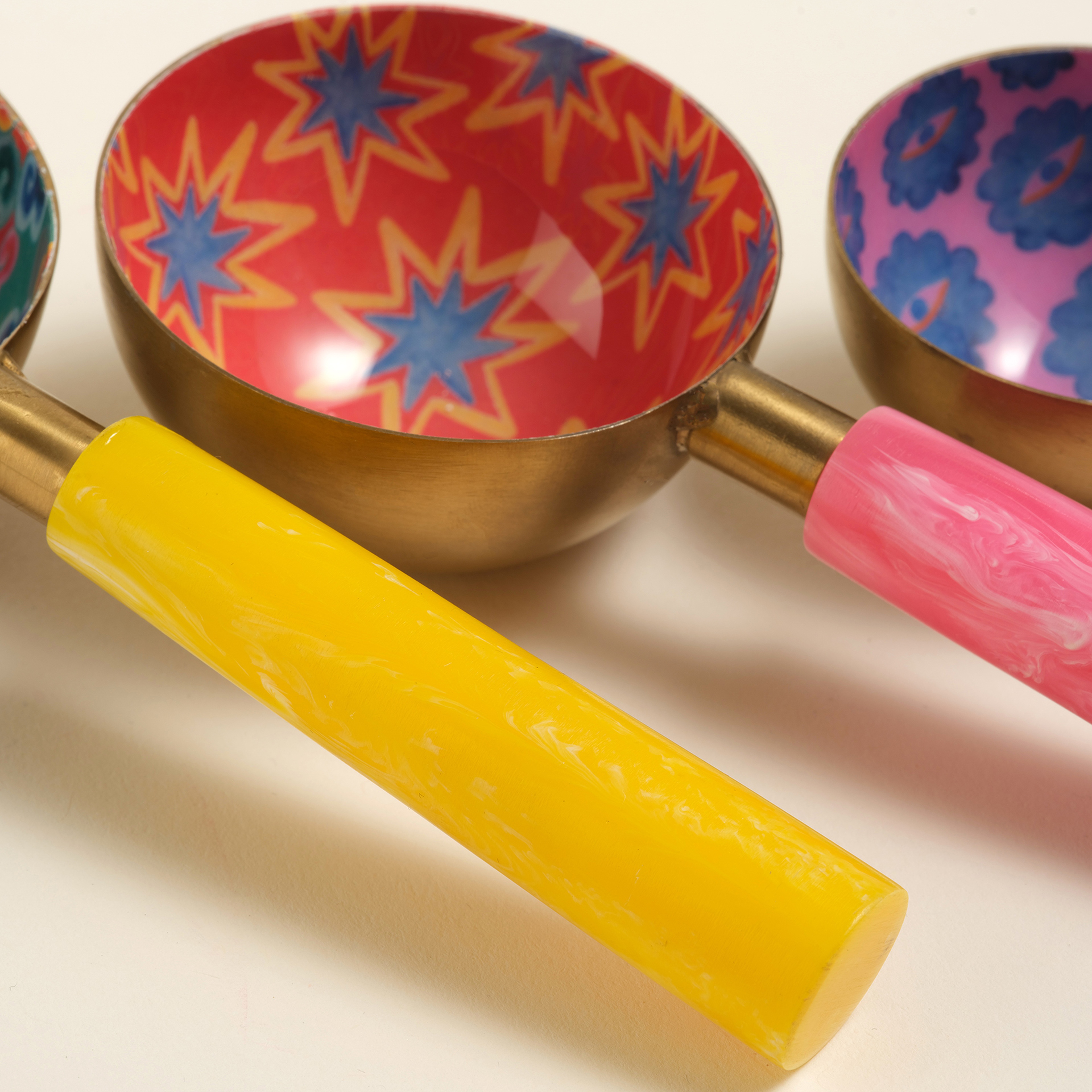 Rampur Çelik - Reçine Ölçü Kaşık Seti 4x16x3 Cm Renkli