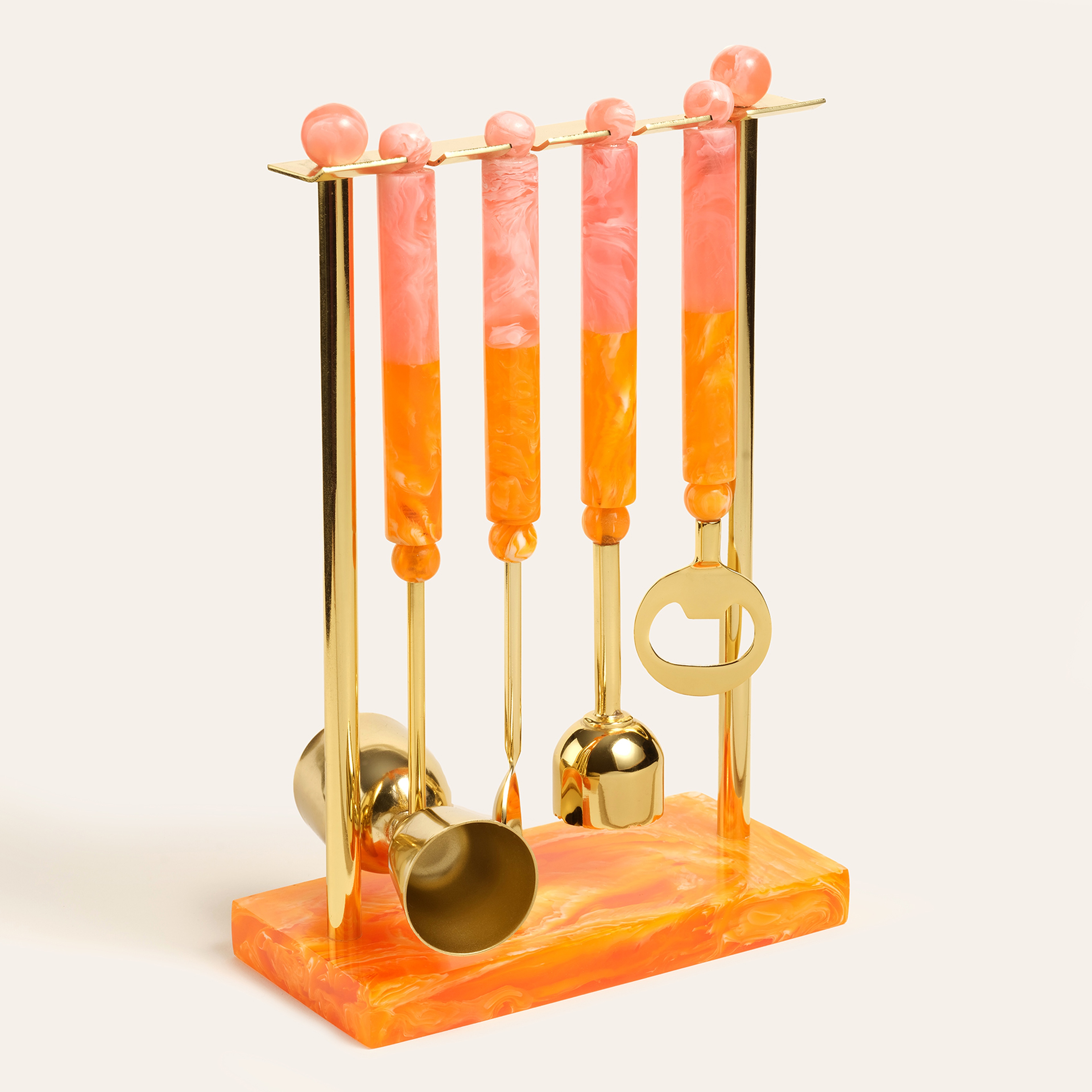 Tanda Çelik Bar Aksesuarları 17x8x26 Cm Turuncu - Pembe