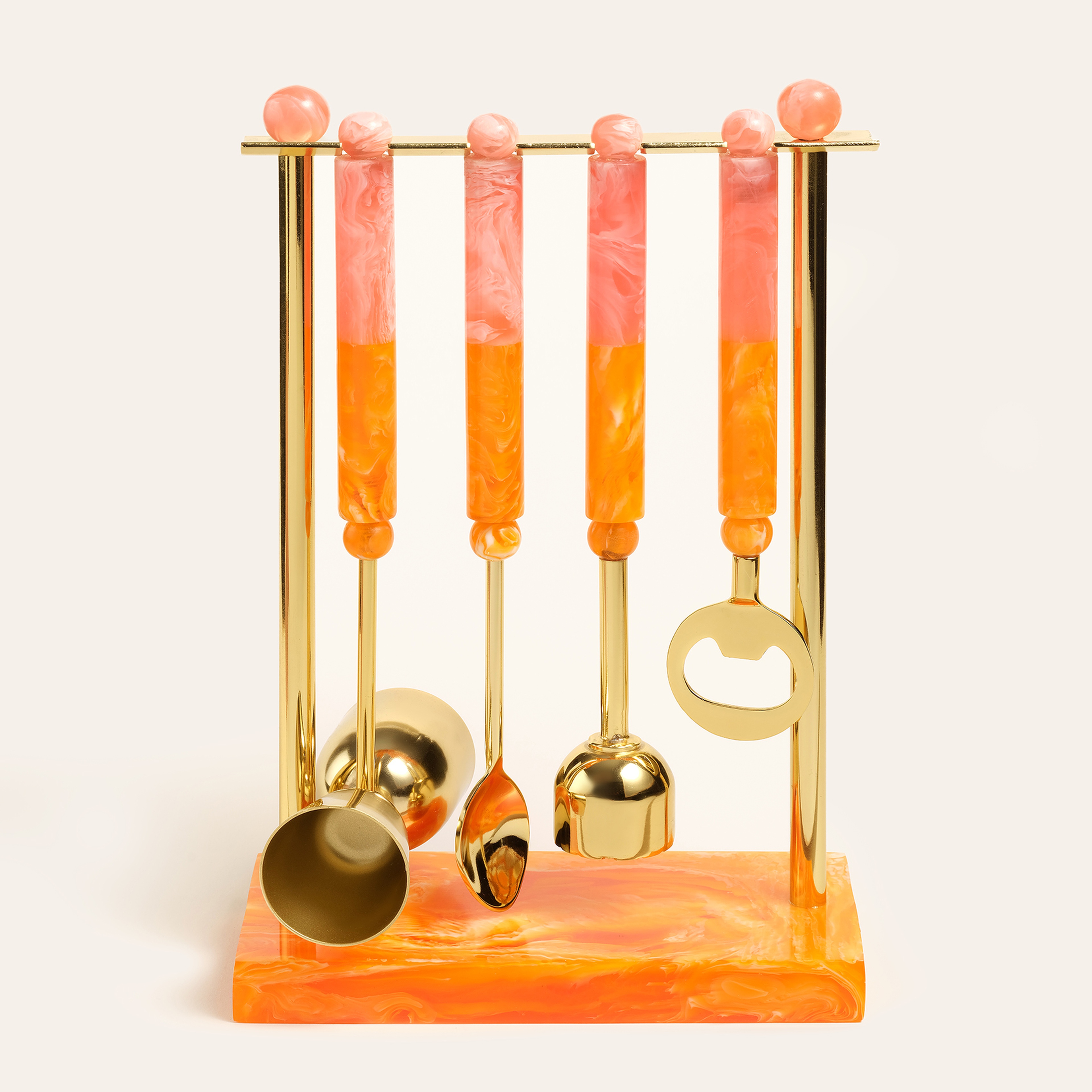 Tanda Çelik Bar Aksesuarları 17x8x26 Cm Turuncu - Pembe