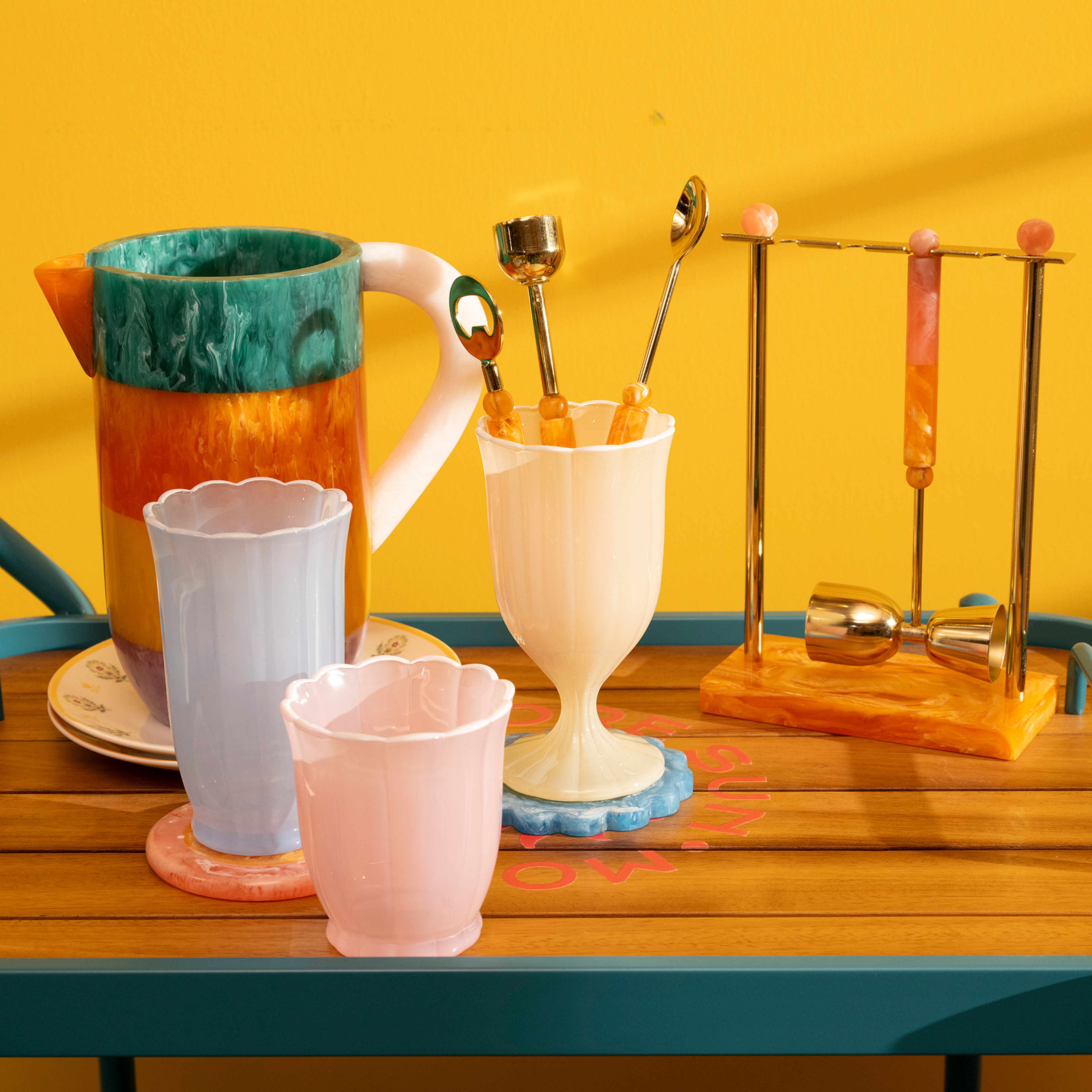 Tanda Çelik Bar Aksesuarları 17x8x26 Cm Turuncu - Pembe