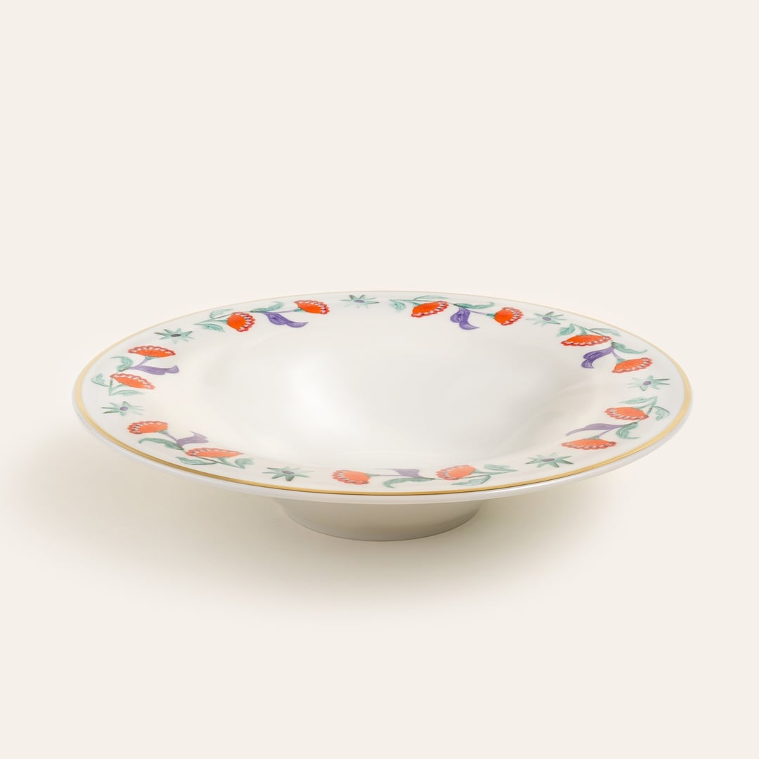 Lublın Porselen Makarna Tabağı 30x30x6.5 Cm Turuncu