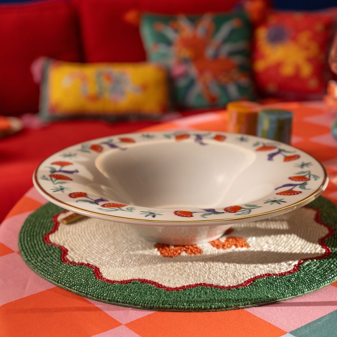 Lublın Porselen Makarna Tabağı 30x30x6.5 Cm Turuncu