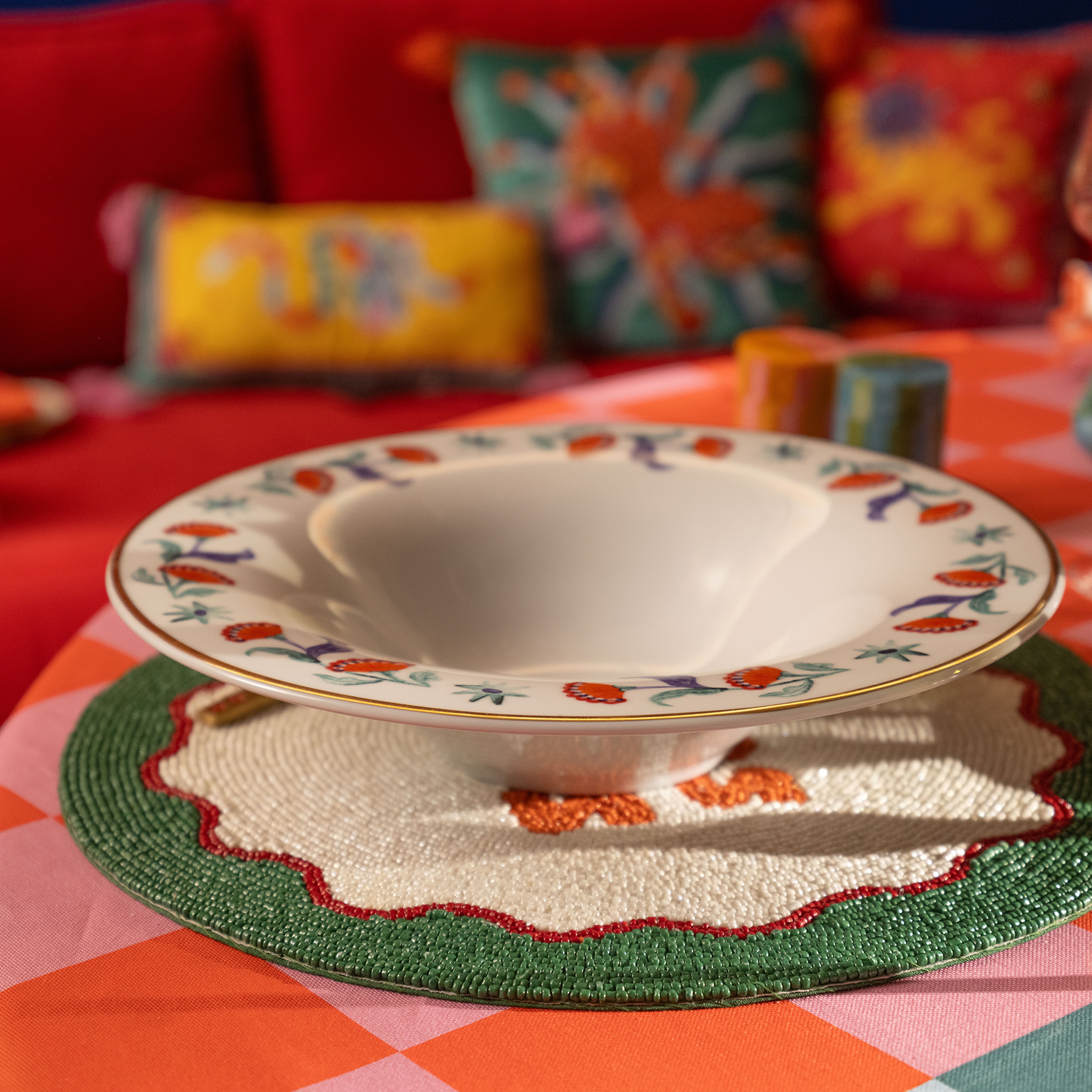 Lublın Porselen Makarna Tabağı 30x30x6.5 Cm Turuncu