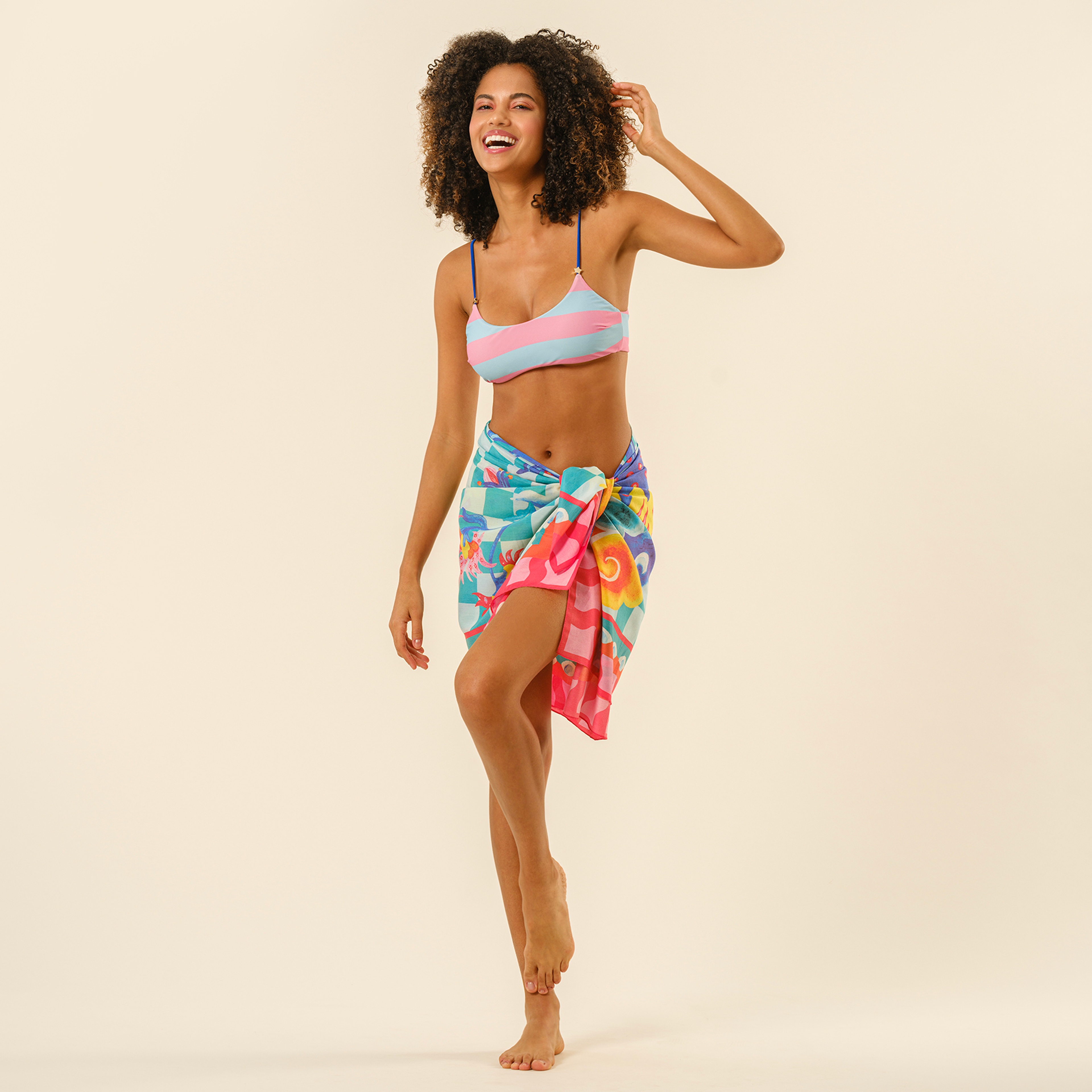 Prınkıpo Bikini Üstü 23x21 Cm Pembe - Mavi