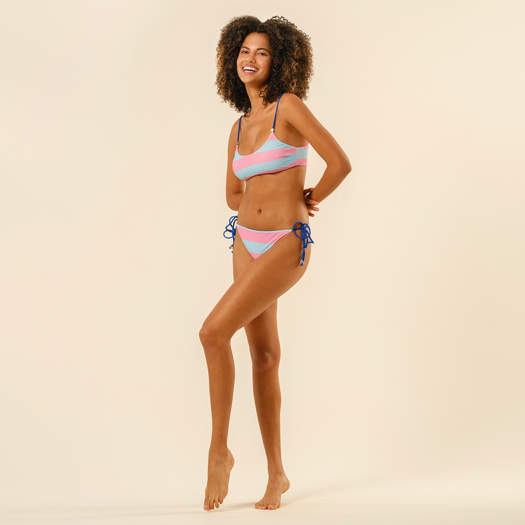Prınkıpo Bağcıklı Bikini Altı 23x21 Cm Pembe - Mavi