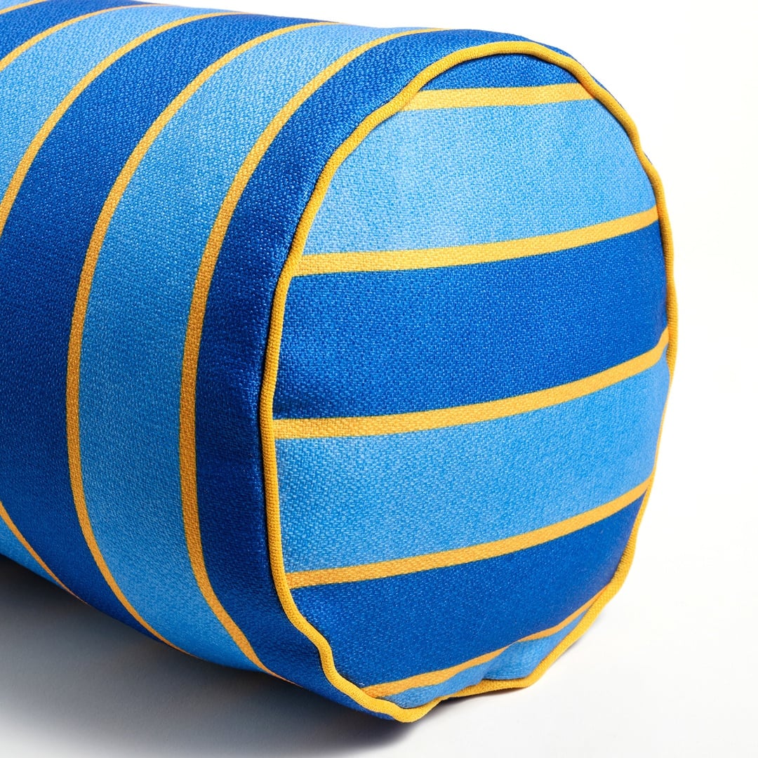 Nilüfer Dijital Baskılı Polyester Dekoratif Kırlent 20x55 Cm Mavi - Koyu Mavi