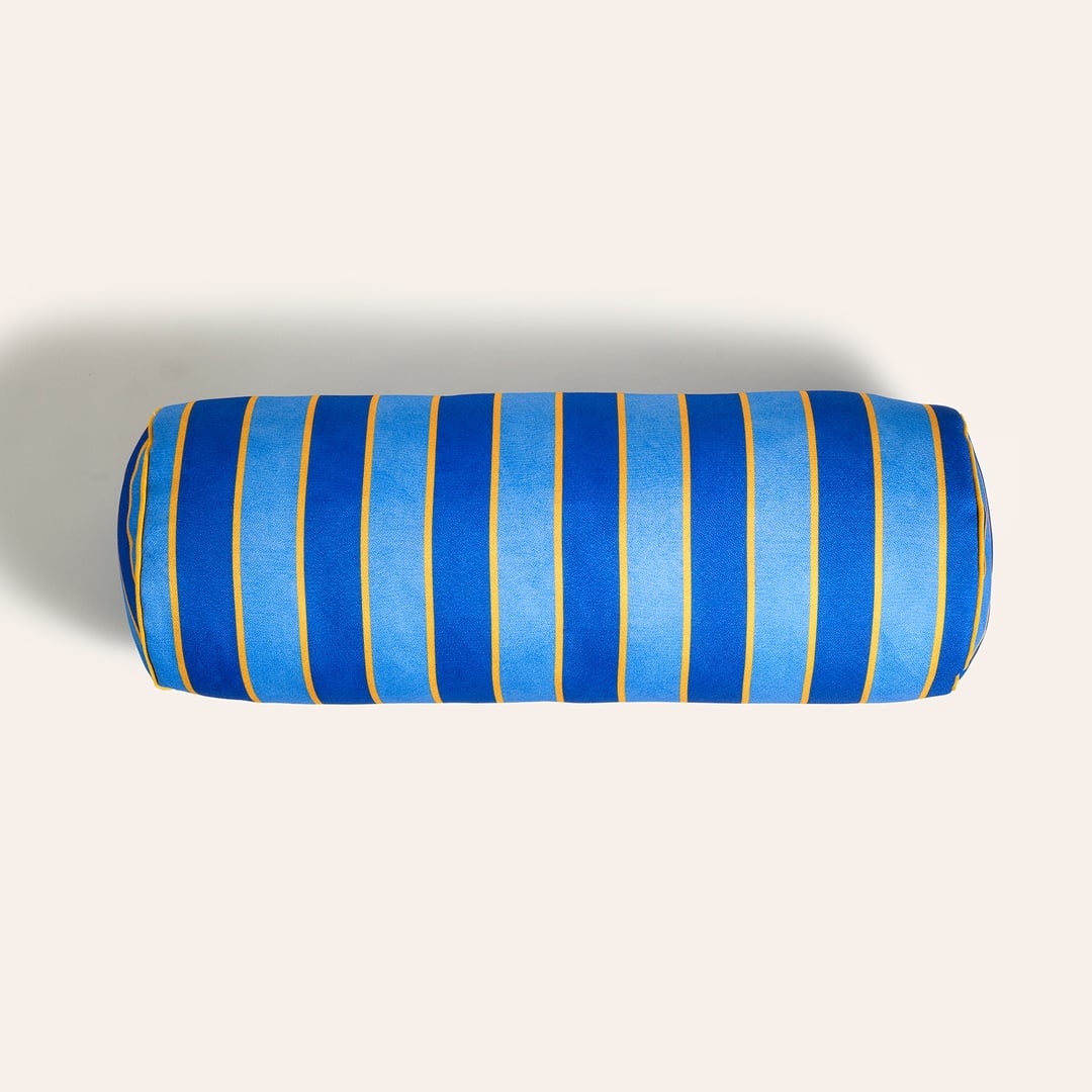 Nilüfer Dijital Baskılı Polyester Dekoratif Kırlent 20x55 Cm Mavi - Koyu Mavi