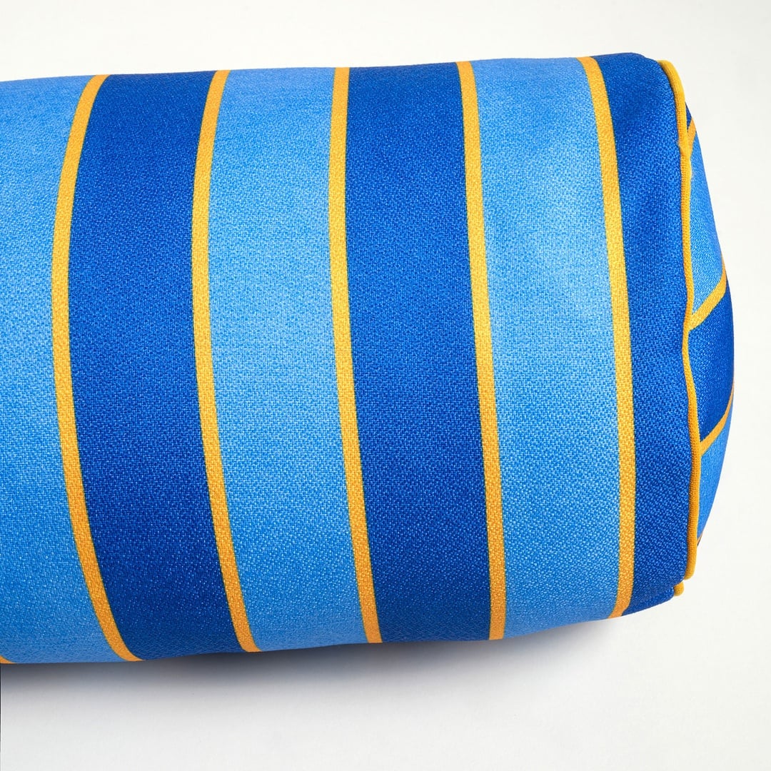 Nilüfer Dijital Baskılı Polyester Dekoratif Kırlent 20x55 Cm Mavi - Koyu Mavi