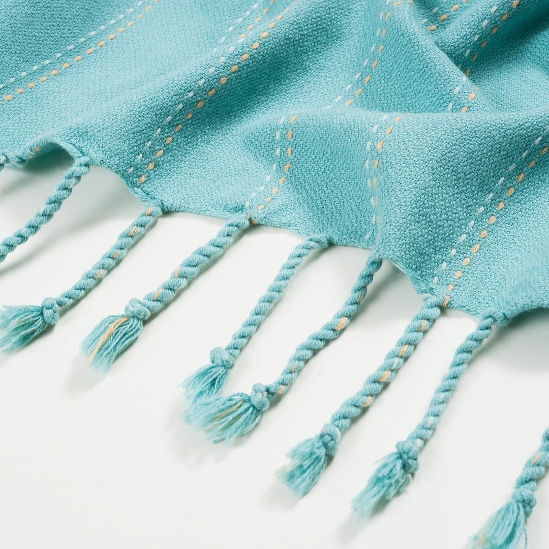 Baklan İplik Boyalı Pamuk %100 Pamuk Peştamal 90x170 Cm Yeşil