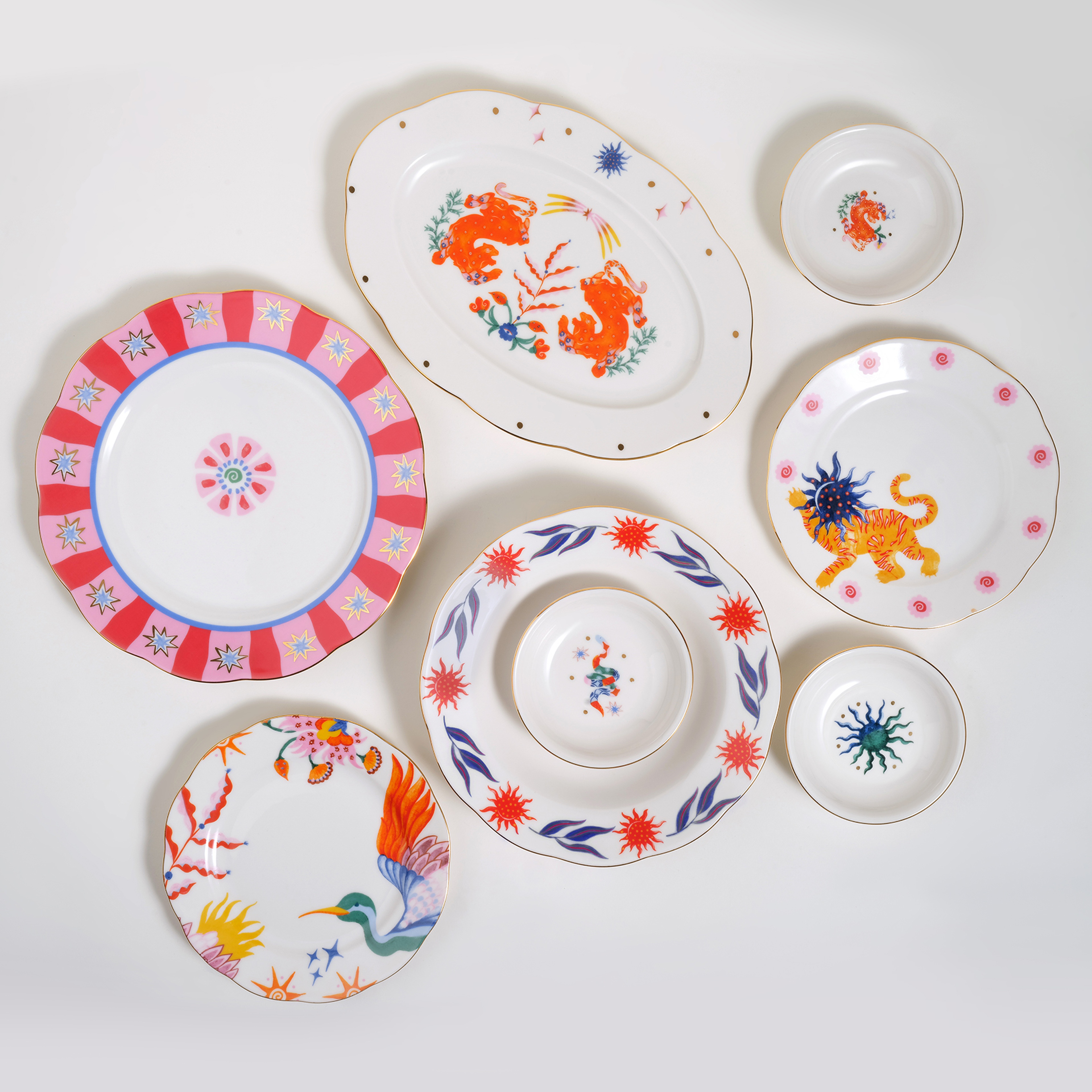 Emet Porselen Oval Tabak 20.5x30x2.6 Cm Renkli