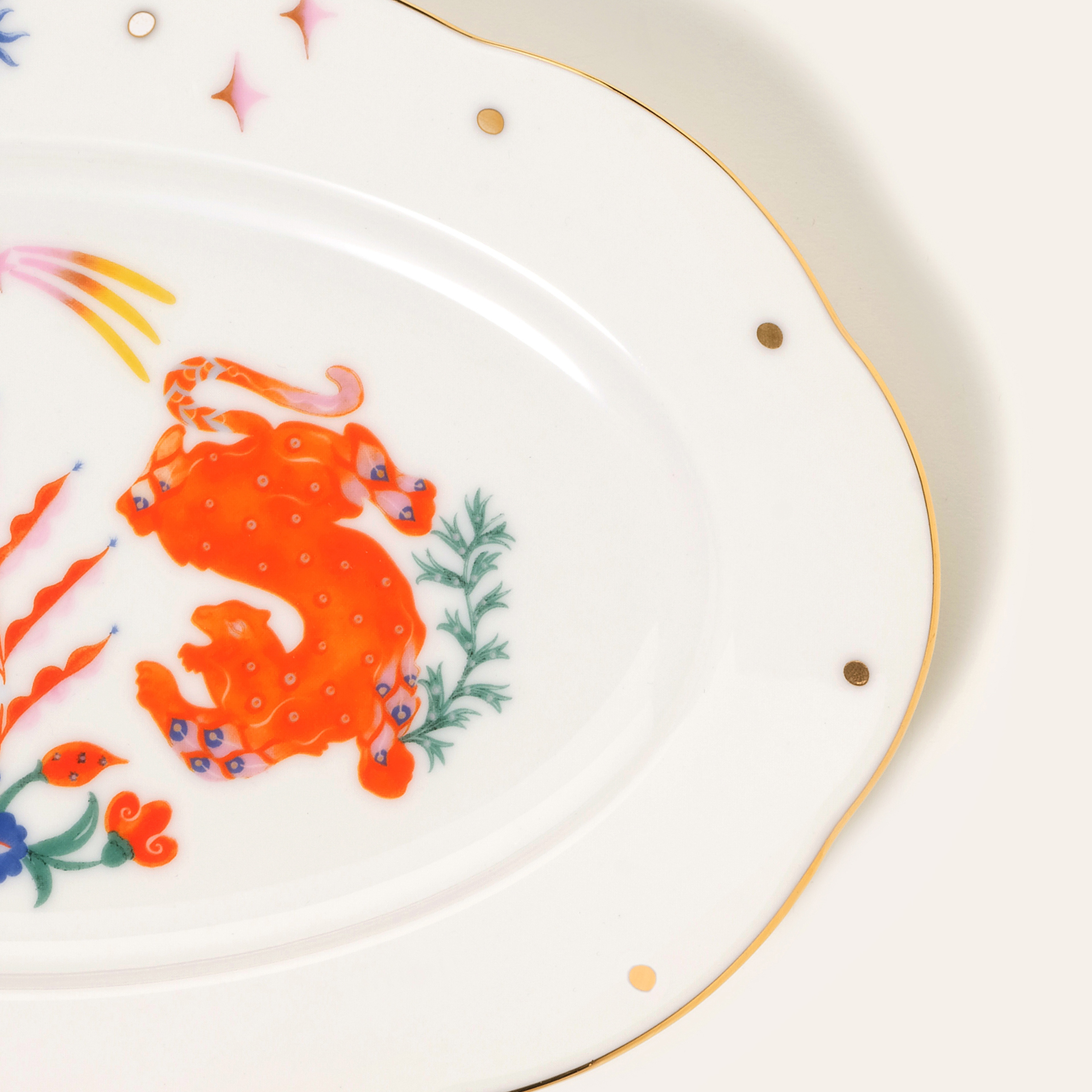 Emet Porselen Oval Tabak 20.5x30x2.6 Cm Renkli