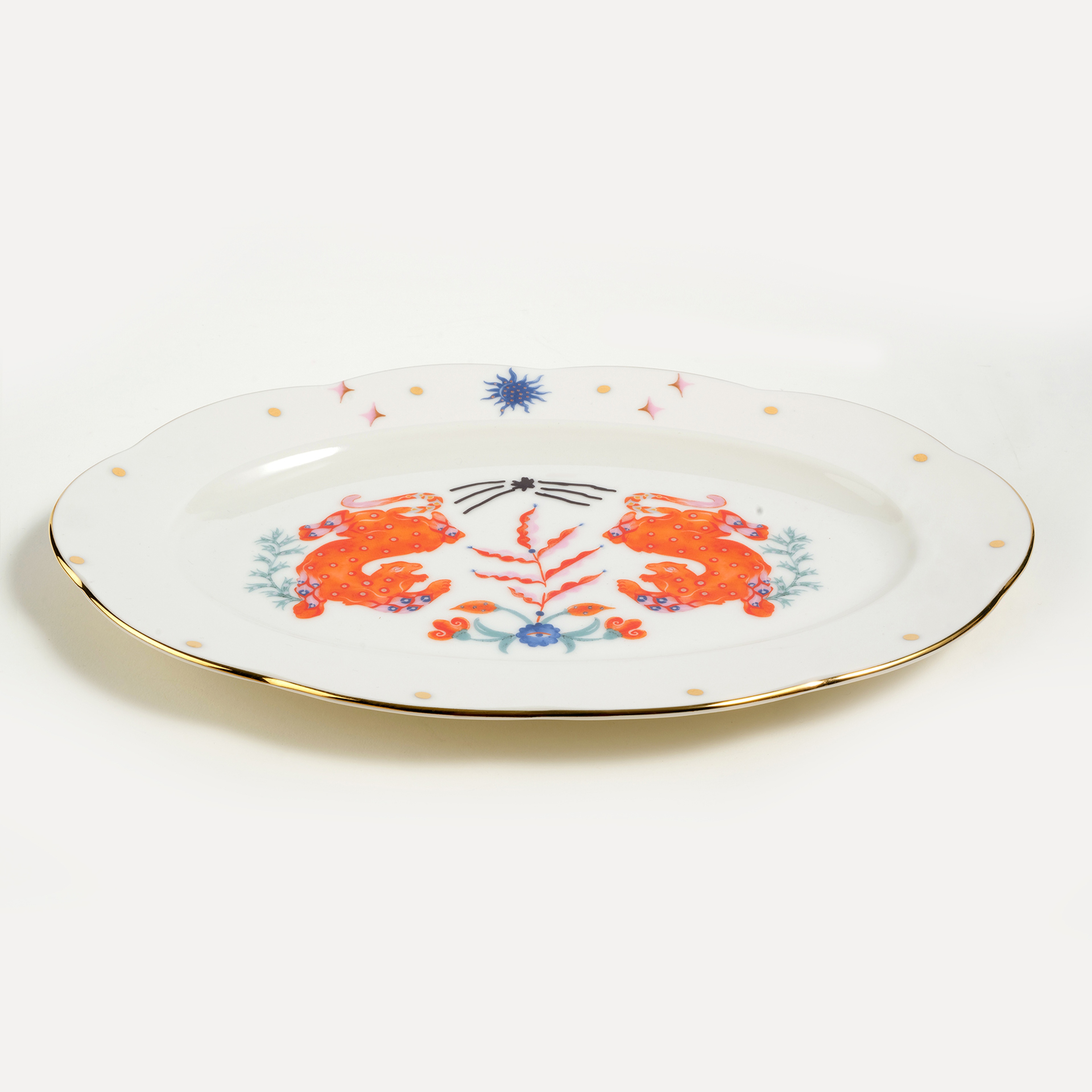 Emet Porselen Oval Tabak 20.5x30x2.6 Cm Renkli