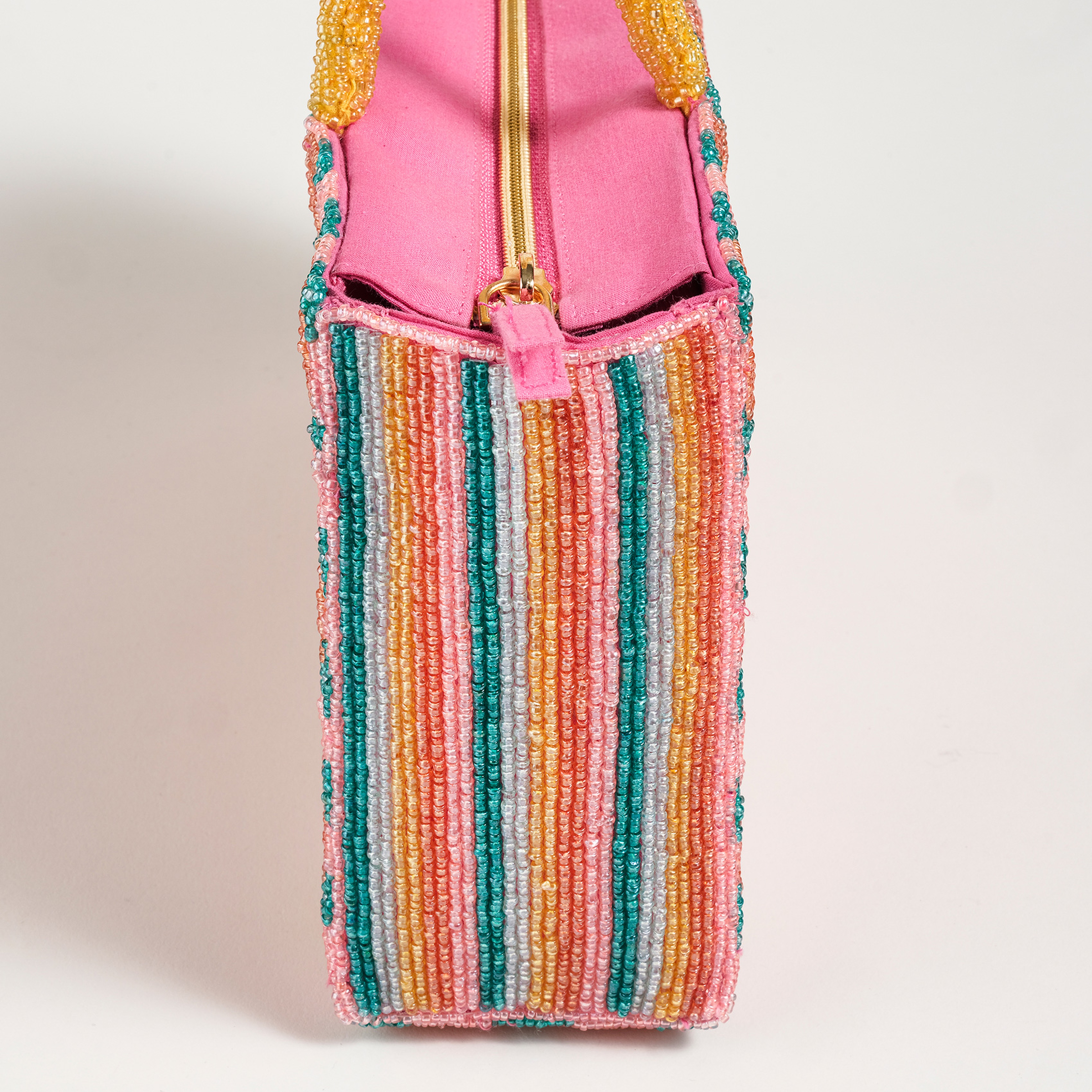 Delhı Boncuklu Pamuk Omuz Çantası 29x16 Cm Renkli