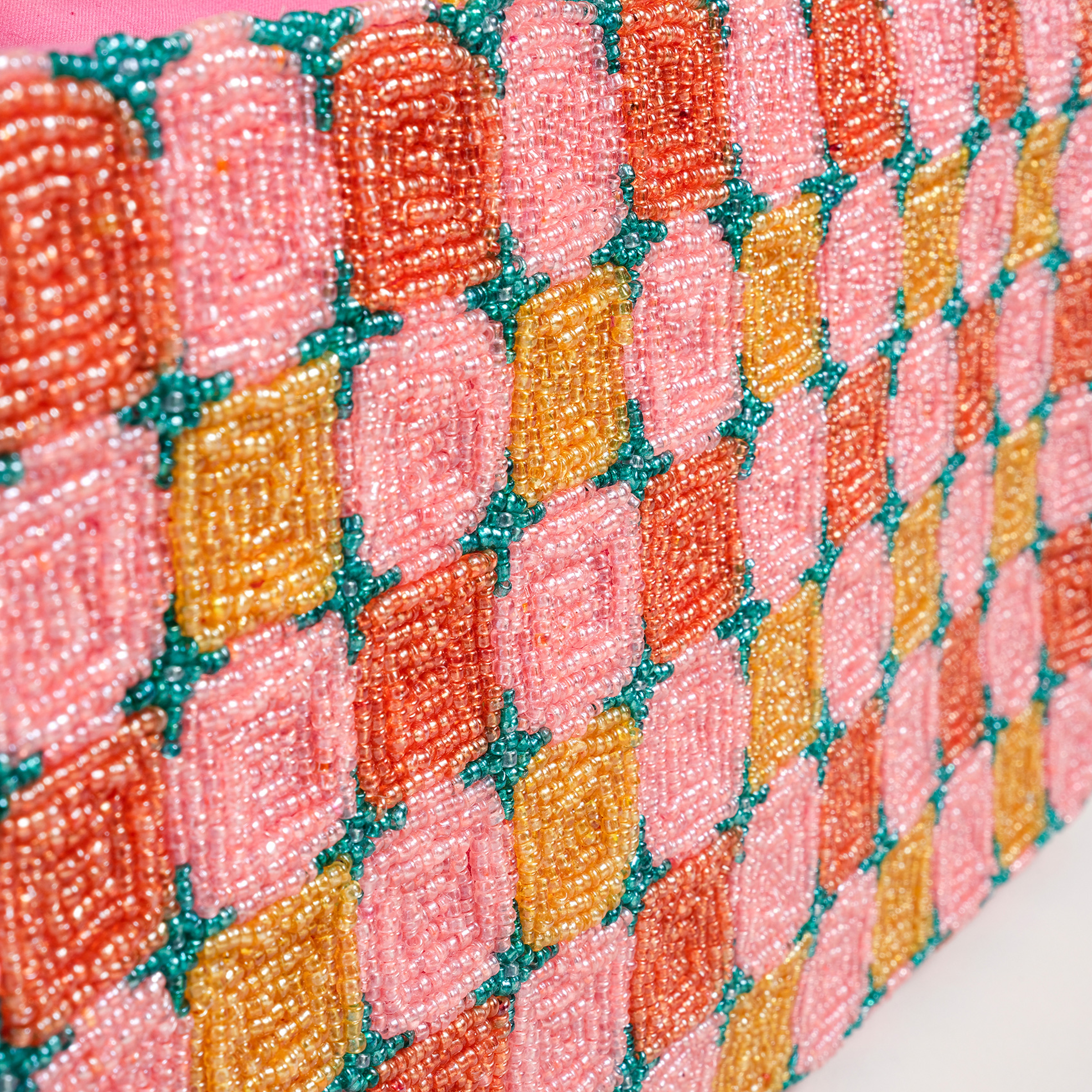 Delhı Boncuklu Pamuk Omuz Çantası 29x16 Cm Renkli