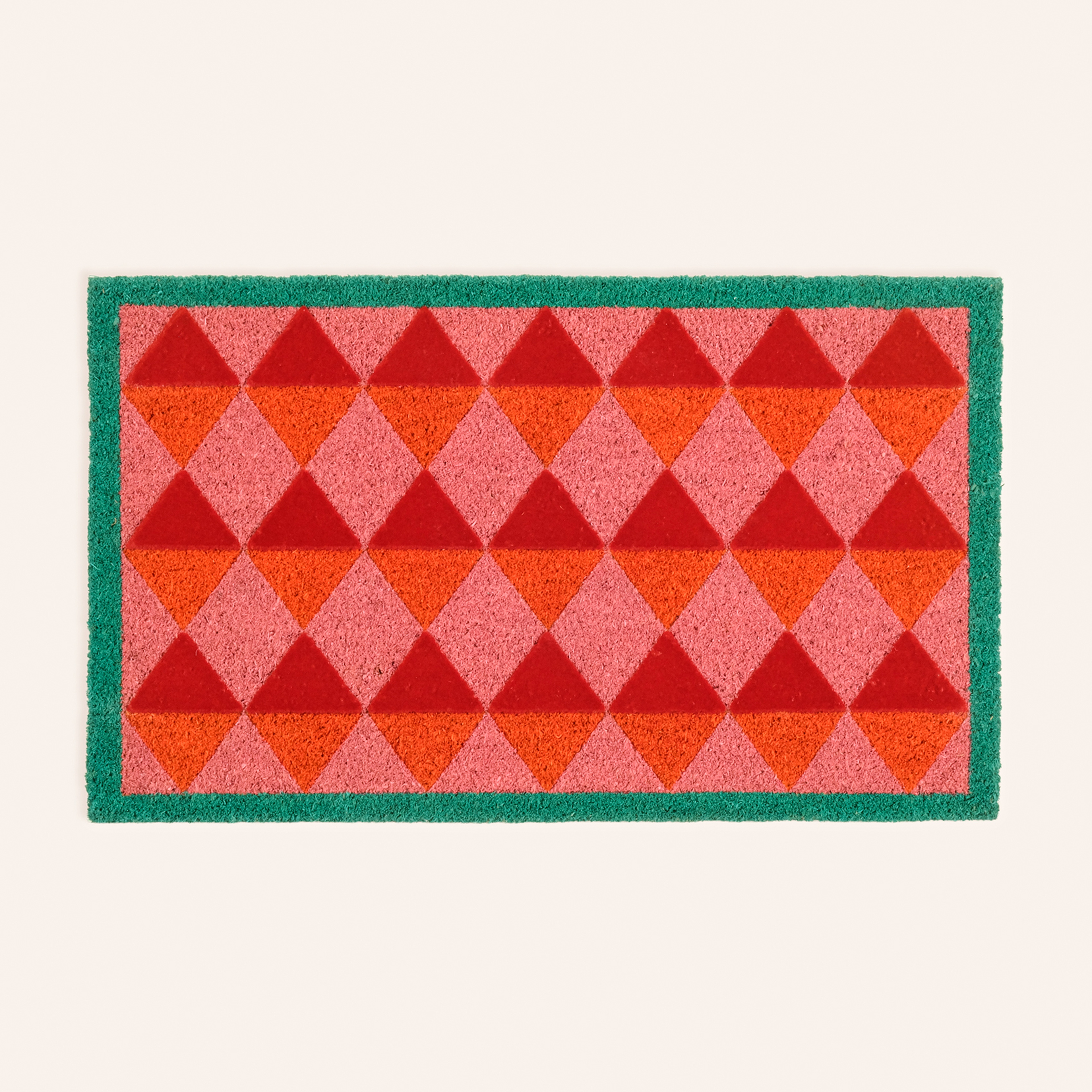 Kerala Coır Kapı Önü Paspası 45x75 Cm Kırmızı - Pembe