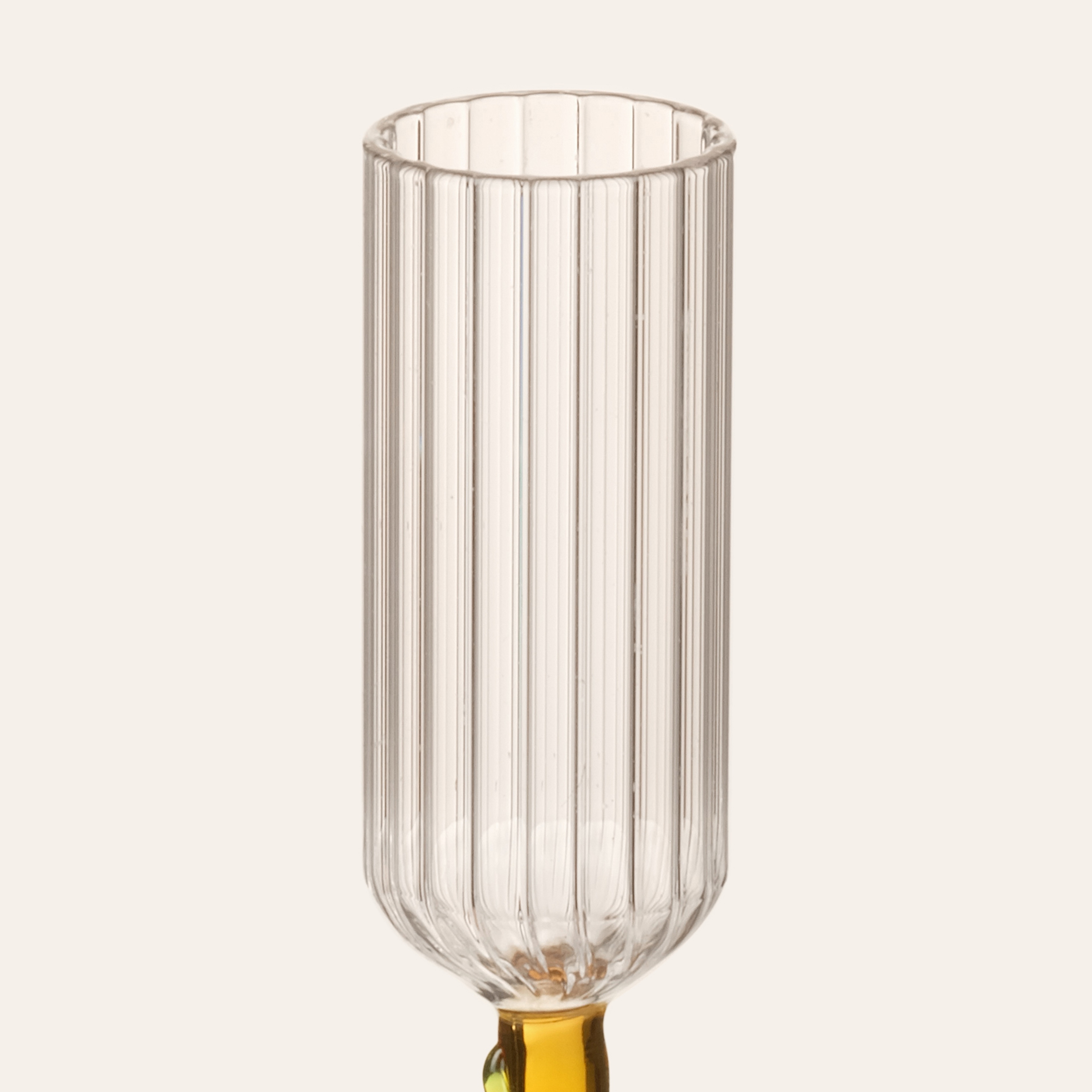 Nanjıng Borosilikat Cam Şamdan 7x7x15 Cm Sarı - Yeşil