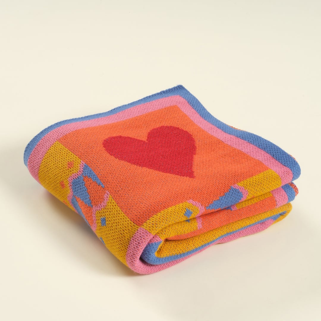 Moda Jakarlı Örme Akrilik Koltuk Şalı 130x170 Cm Renkli