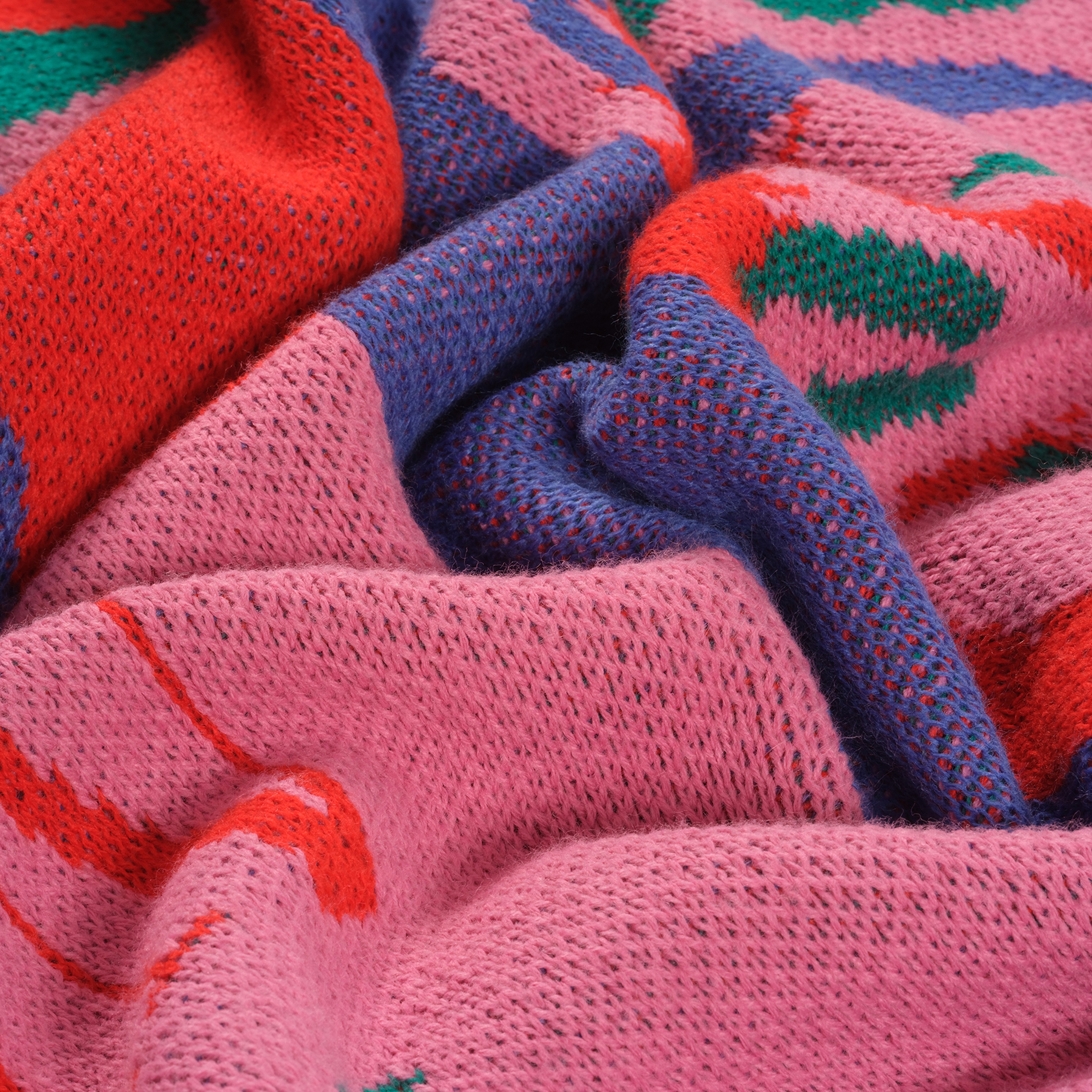 Moda Jakarlı Örme Akrilik Koltuk Şalı 130x170 Cm Renkli