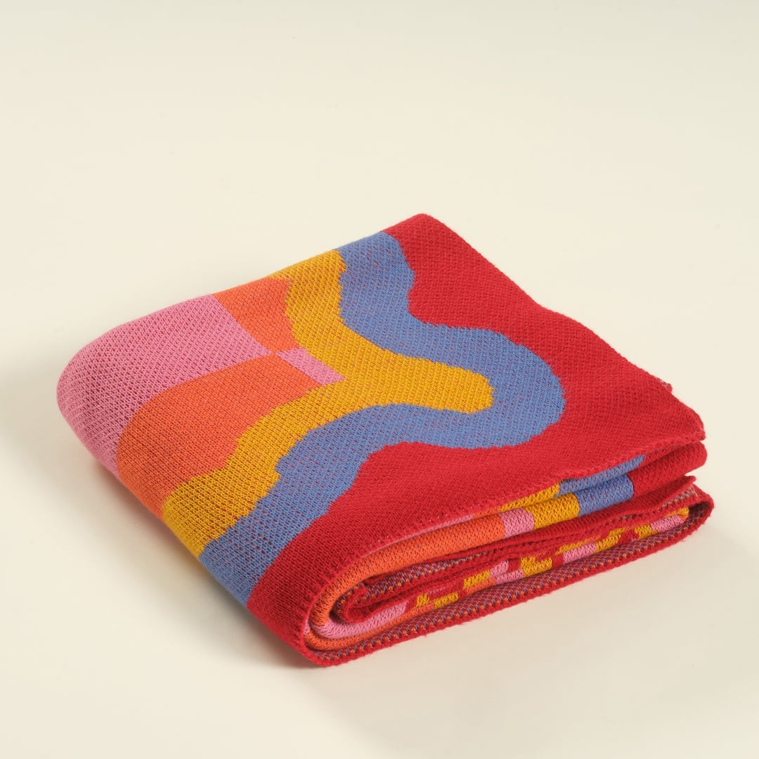 Moda Jakarlı Örme Akrilik Koltuk Şalı 130x170 Cm Renkli