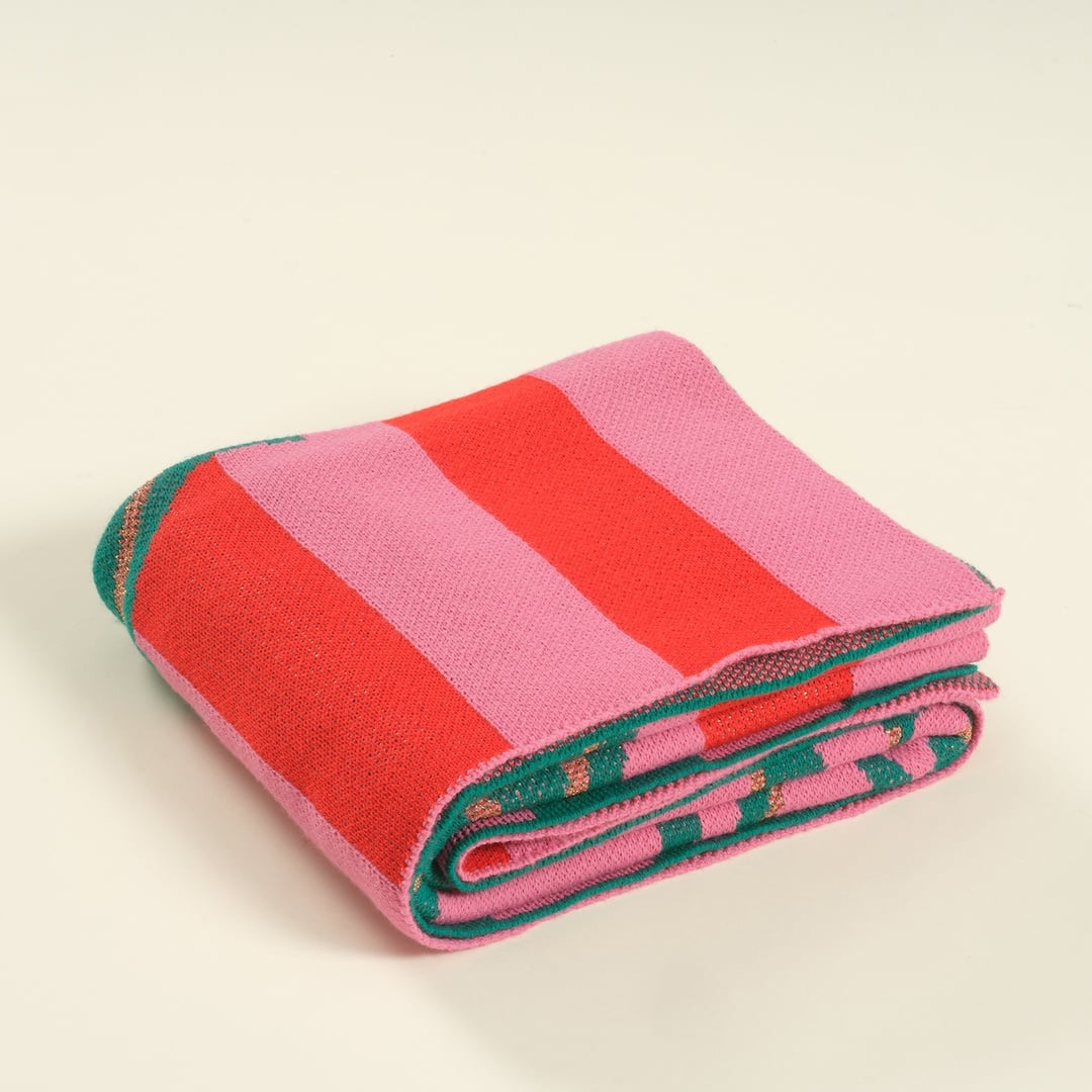 Moda Jakarlı Örme Akrilik Koltuk Şalı 130x170 Cm Renkli