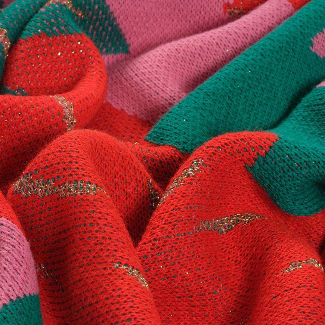 Moda Jakarlı Örme Akrilik Koltuk Şalı 130x170 Cm Renkli