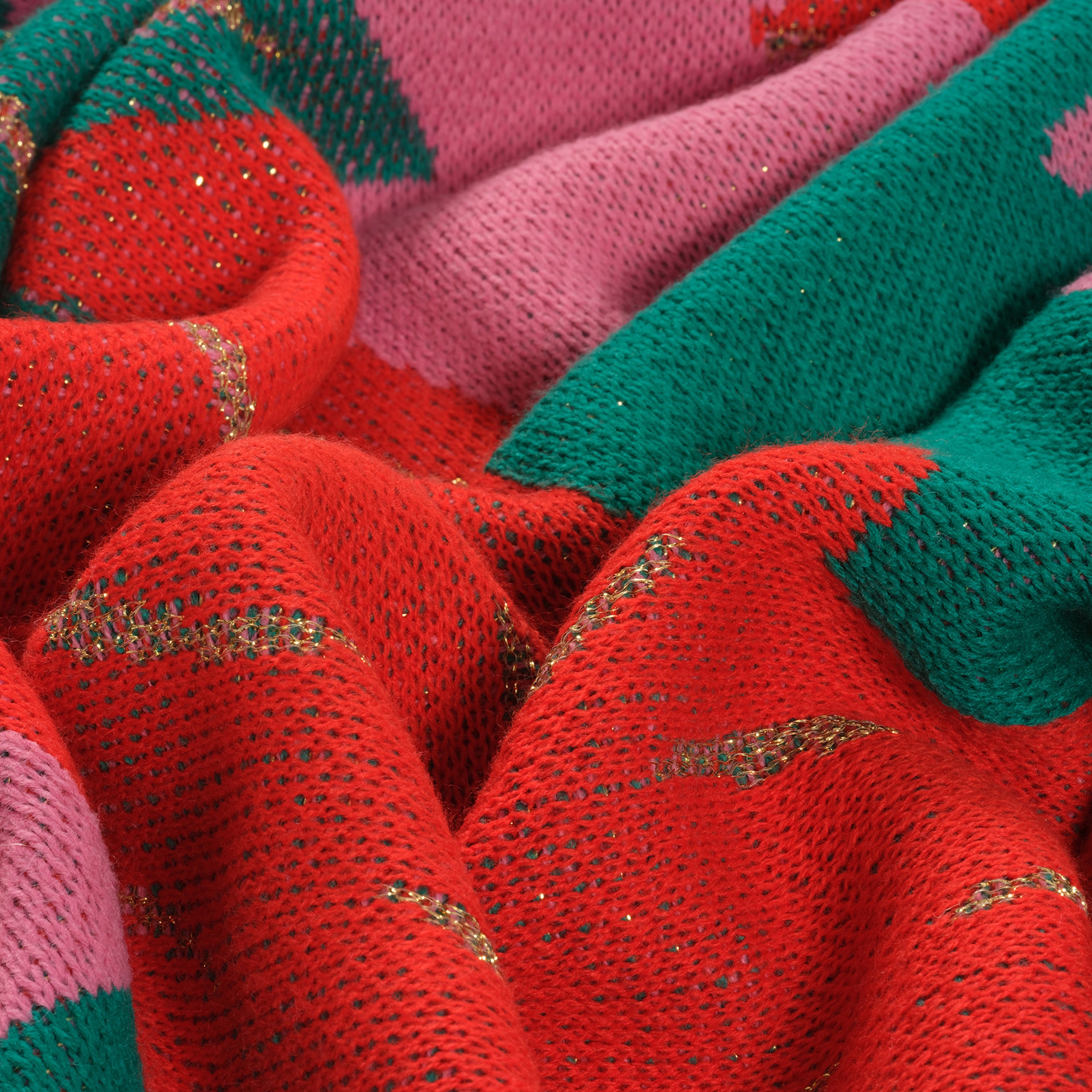 Moda Jakarlı Örme Akrilik Koltuk Şalı 130x170 Cm Renkli