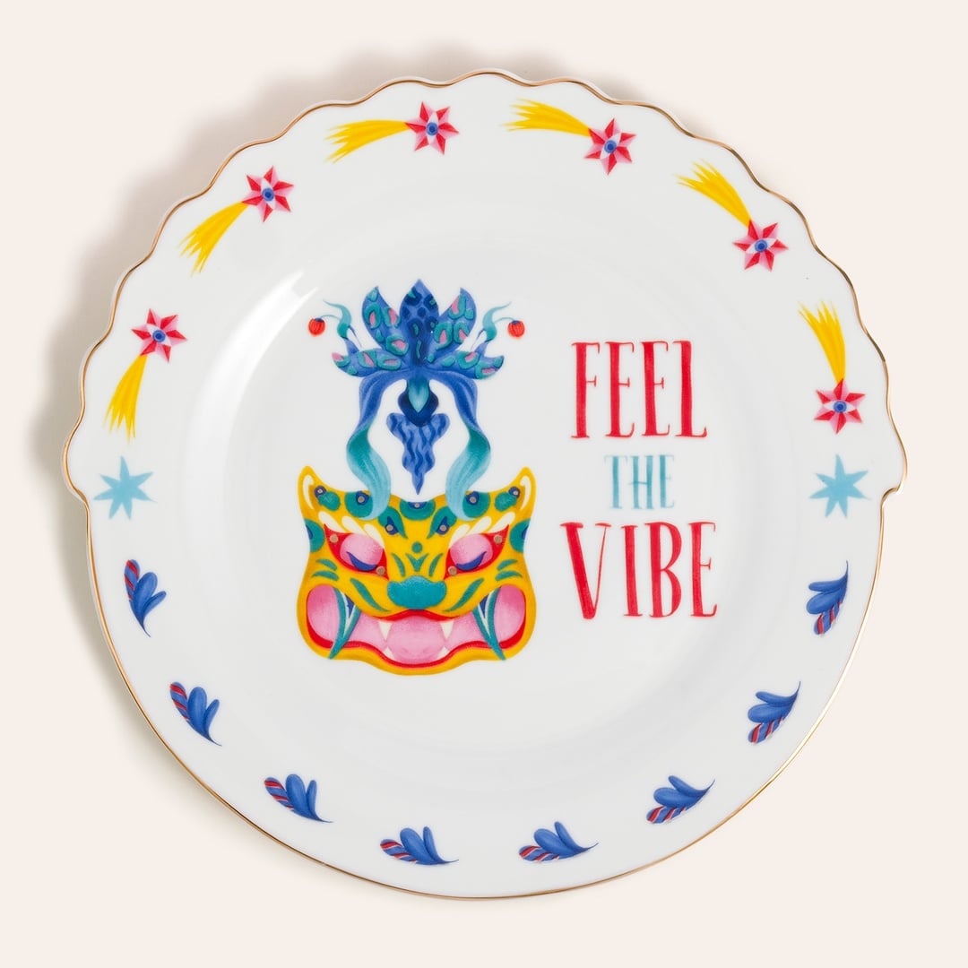 Luohu Porselen Pasta Tabağı 20 Cm Renkli