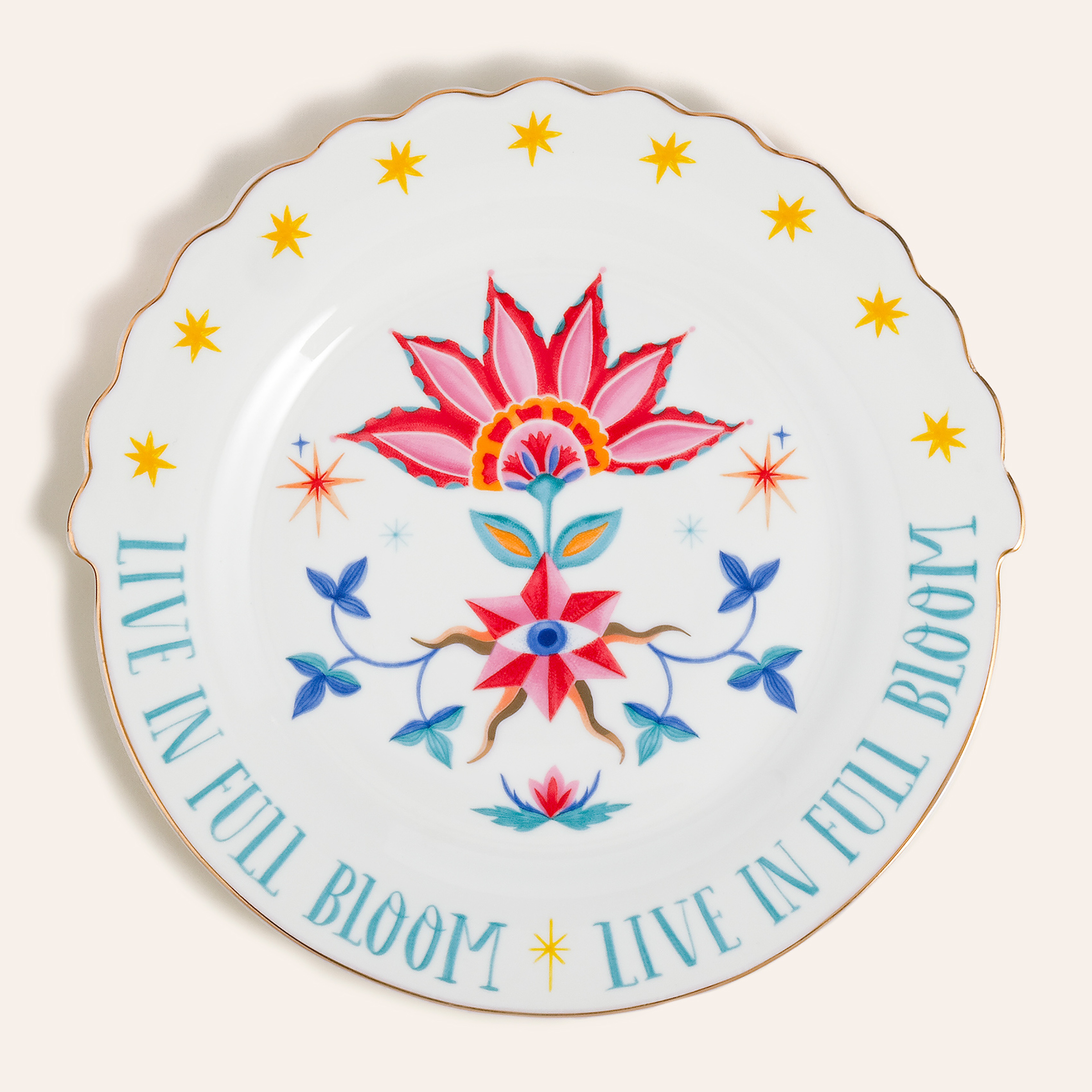 Luohu Porselen Pasta Tabağı 20 Cm Renkli