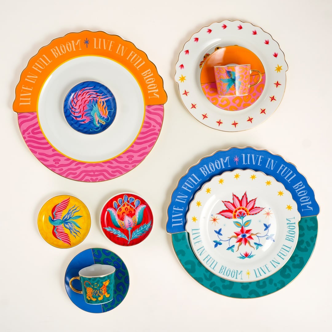 Luohu Porselen Pasta Tabağı 20 Cm Renkli