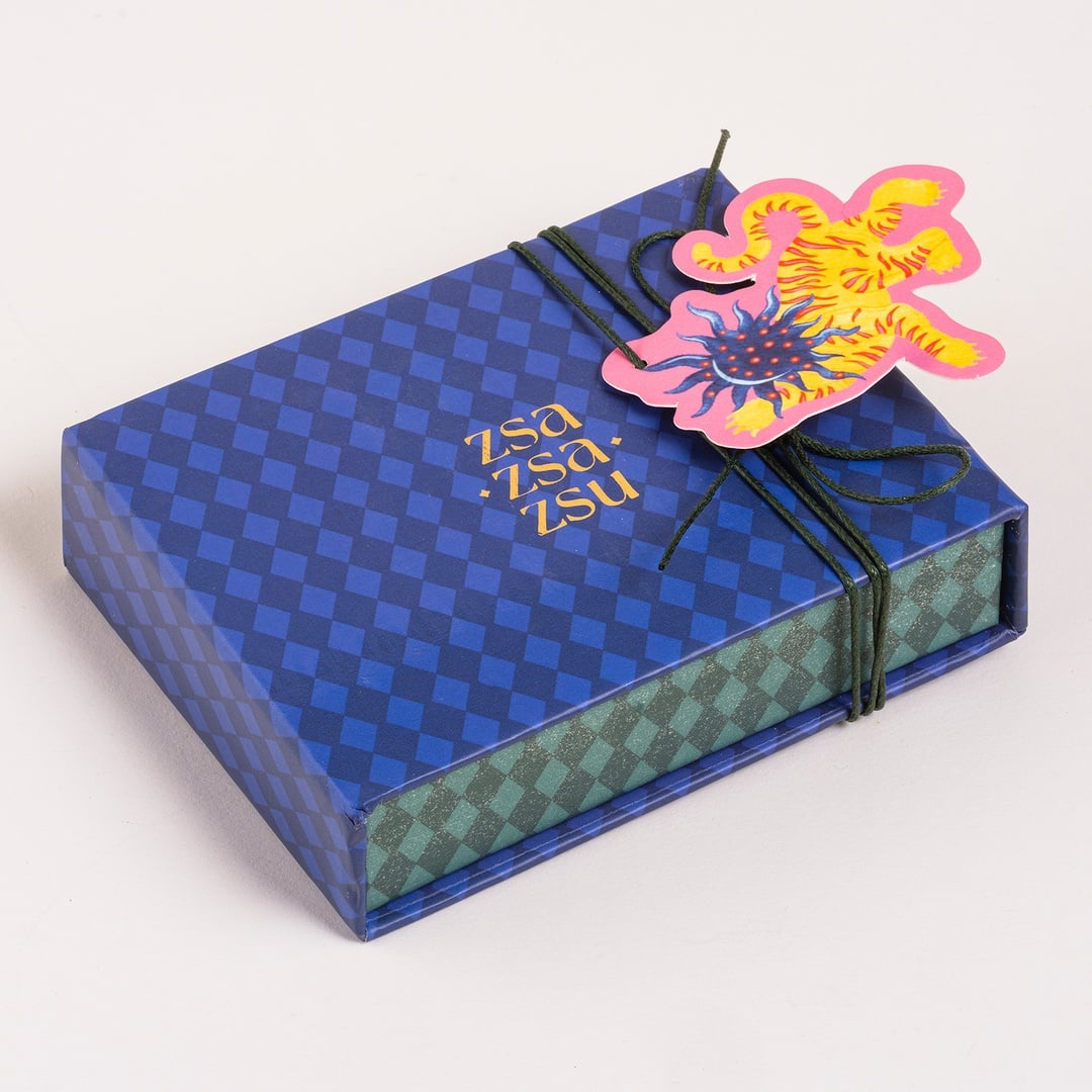 Dadrı Broş 7.5x6.5 Cm Sarı - Mavi