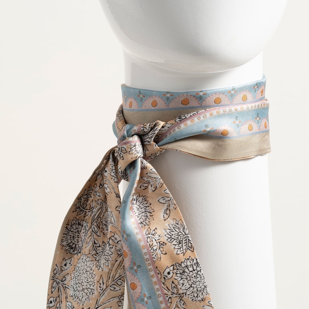 Pera Dijital Baskılı İpek %100 İpek Fular 6x120 Cm Renkli